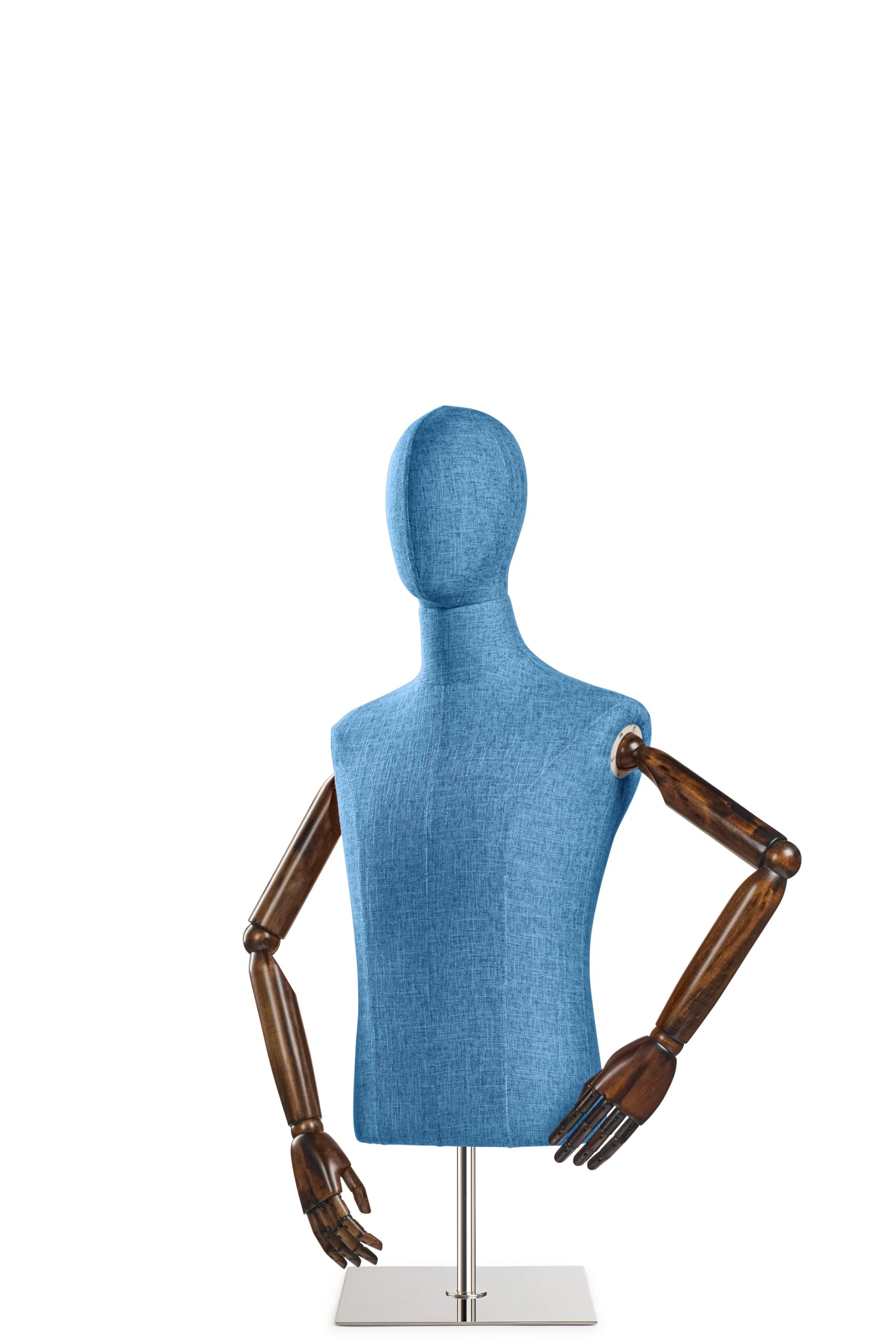 Male Display Dress Form on Metal Tabletop Base (Head & Arms Version) - Image 25