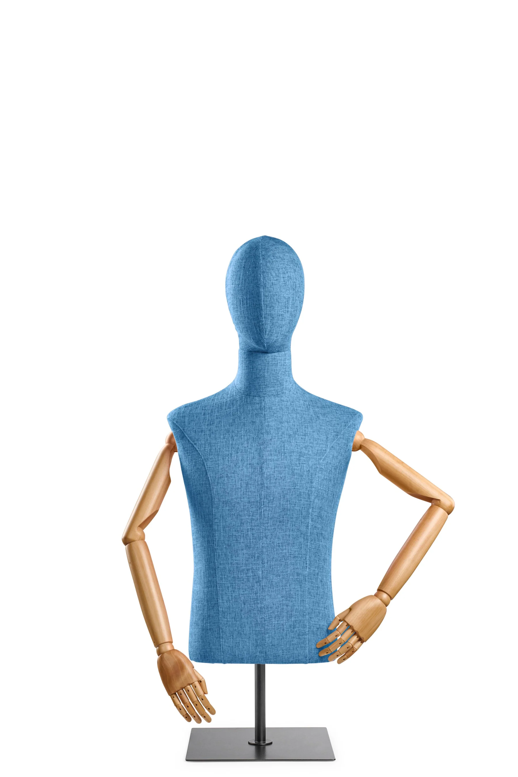 Male Display Dress Form on Metal Tabletop Base (Head & Arms Version) - Image 26