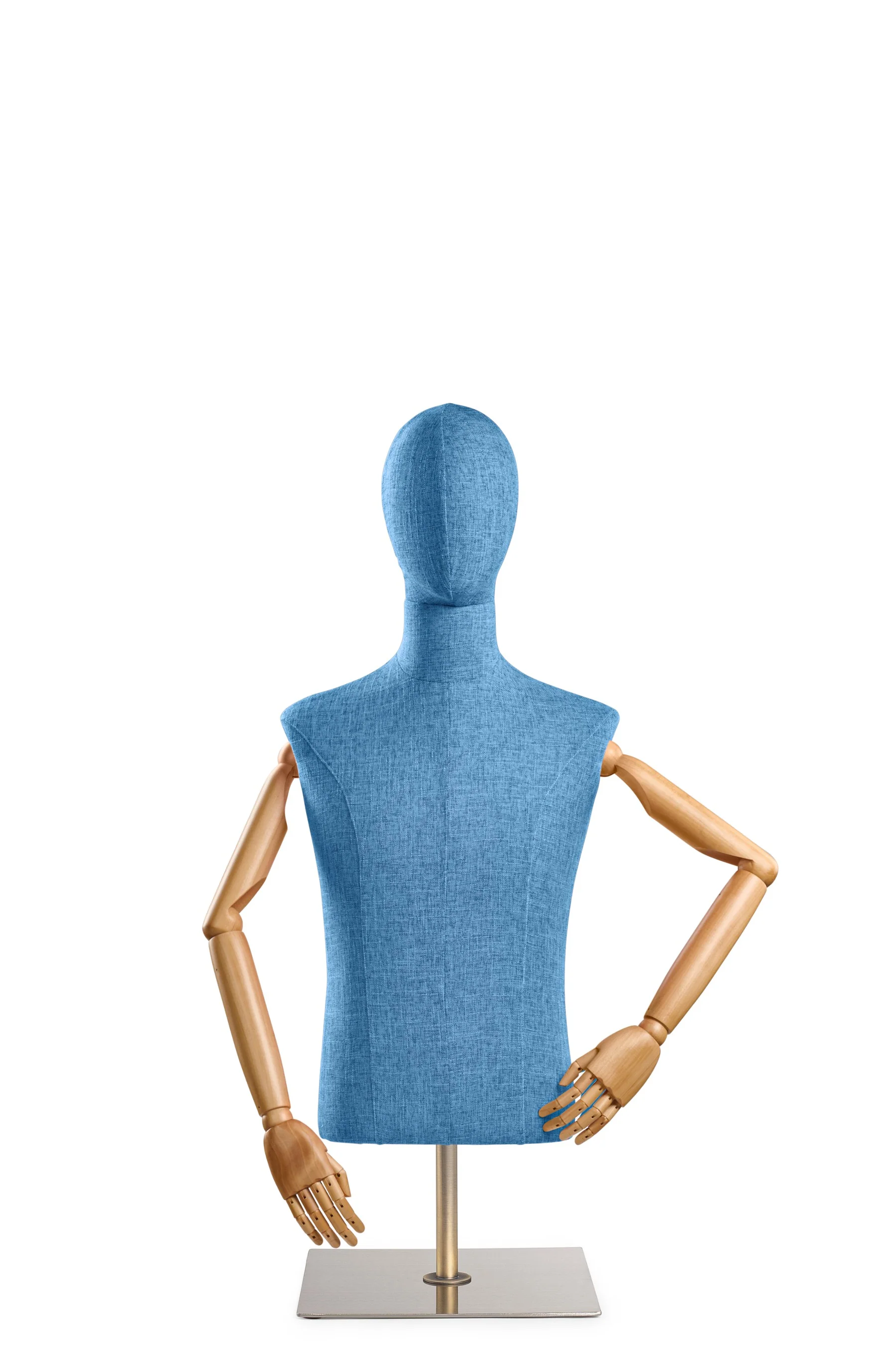 Male Display Dress Form on Metal Tabletop Base (Head & Arms Version) - Image 28