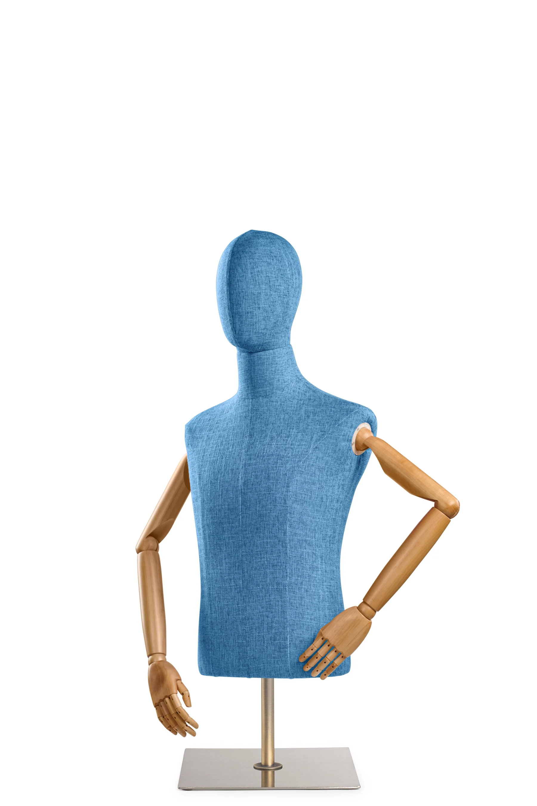 Male Display Dress Form on Metal Tabletop Base (Head & Arms Version) - Image 29