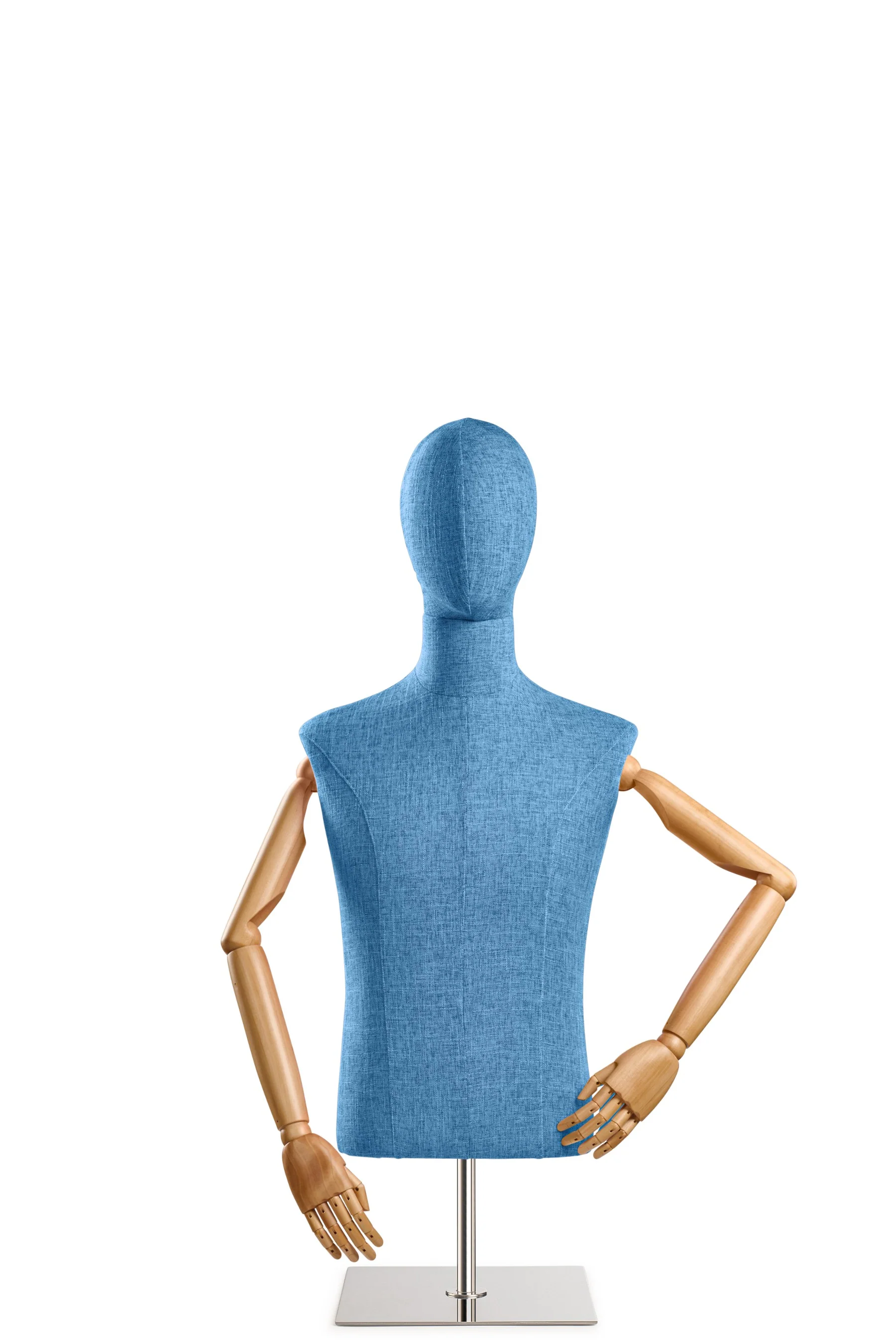 Male Display Dress Form on Metal Tabletop Base (Head & Arms Version) - Image 30
