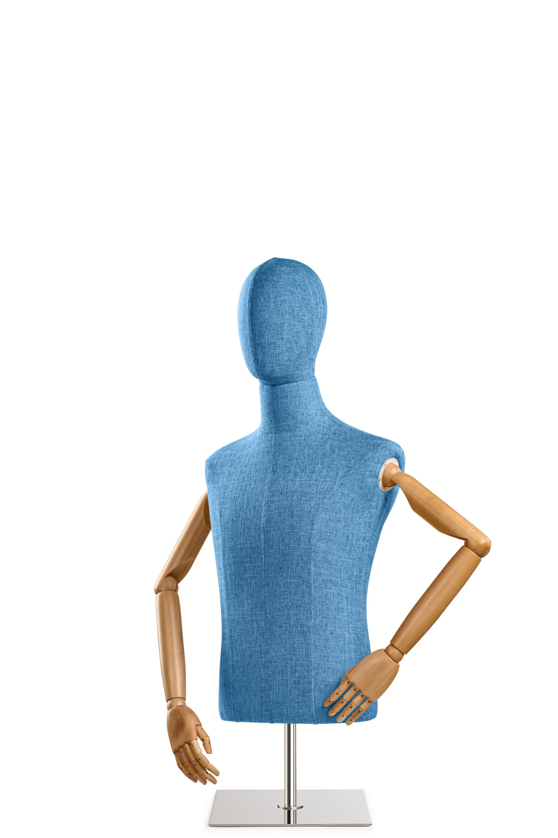 Male Display Dress Form on Metal Tabletop Base (Head & Arms Version) - Image 31