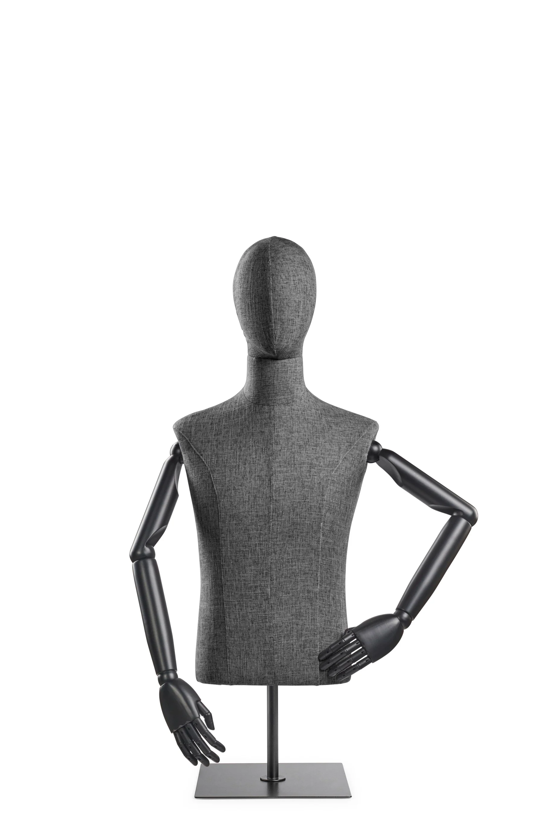 Male Display Dress Form on Metal Tabletop Base (Head & Arms Version) - Image 32