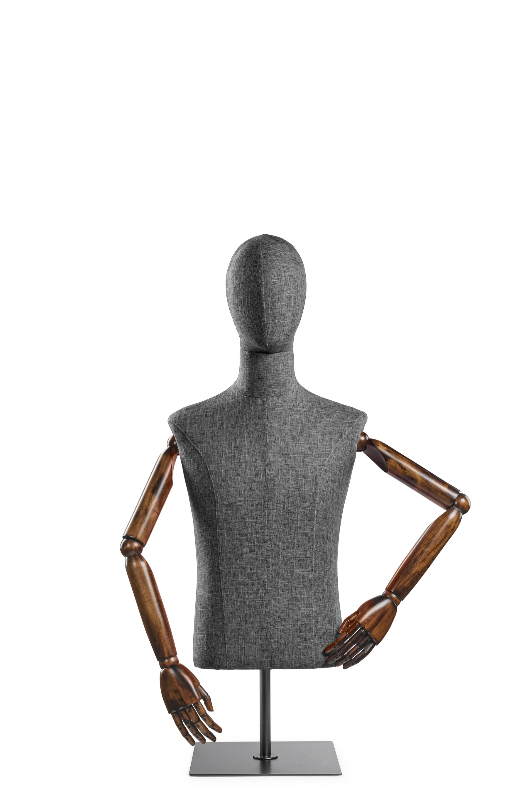 Male Display Dress Form on Metal Tabletop Base (Head & Arms Version) - Image 35