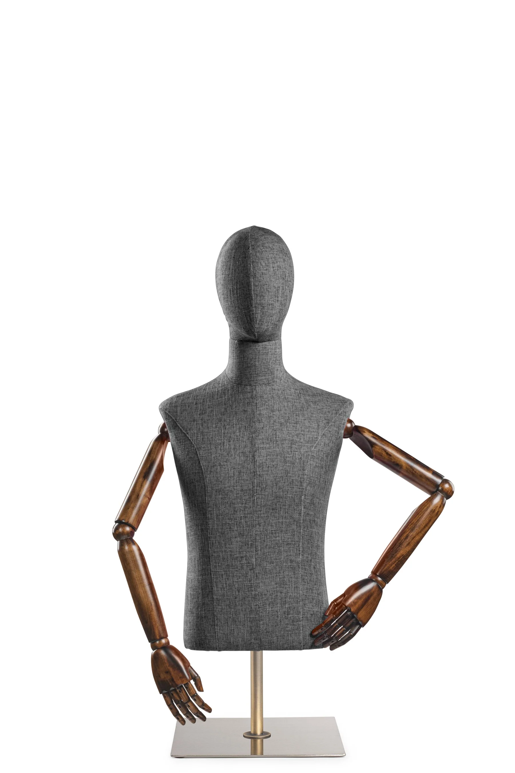 Male Display Dress Form on Metal Tabletop Base (Head & Arms Version) - Image 37