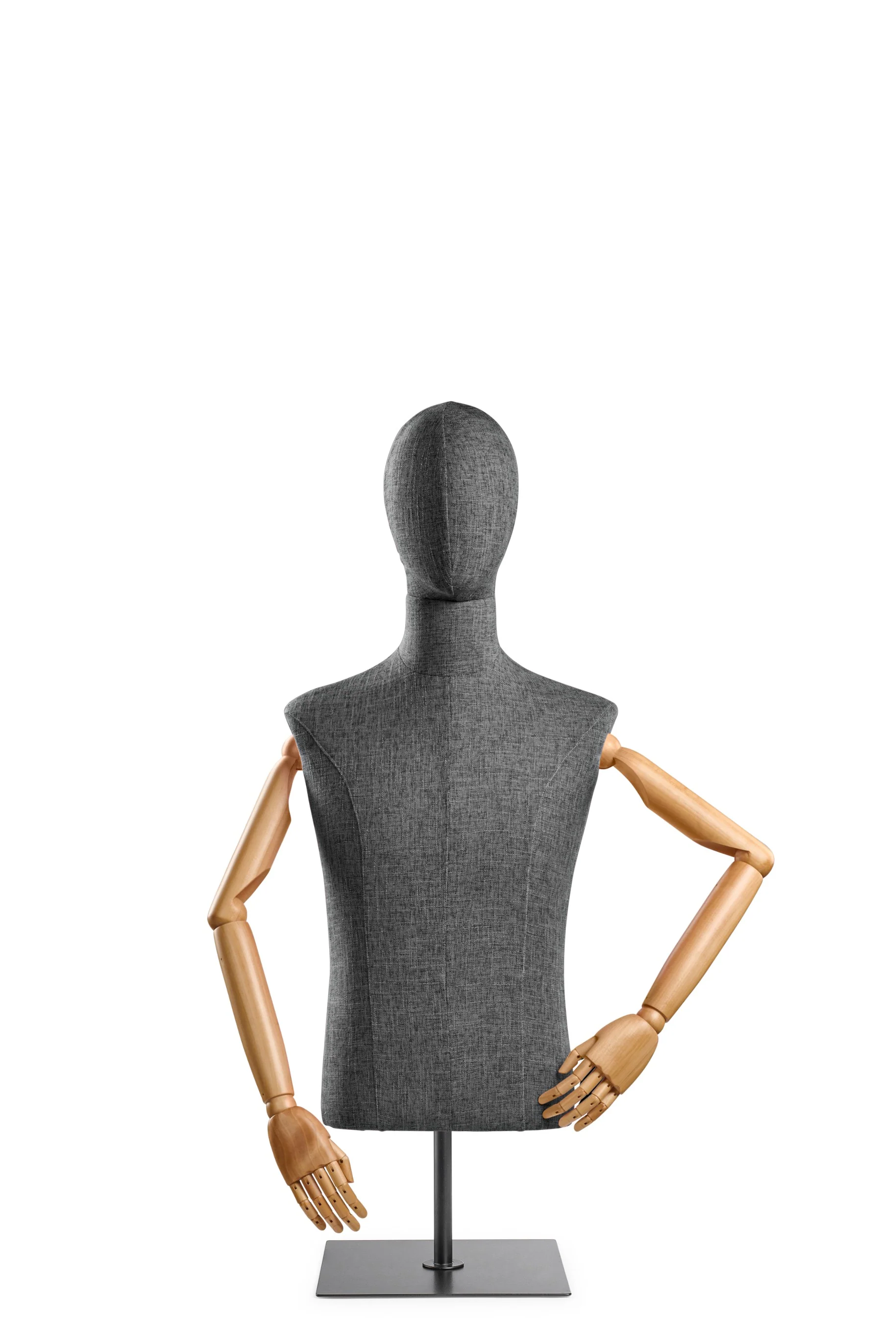 Male Display Dress Form on Metal Tabletop Base (Head & Arms Version) - Image 41
