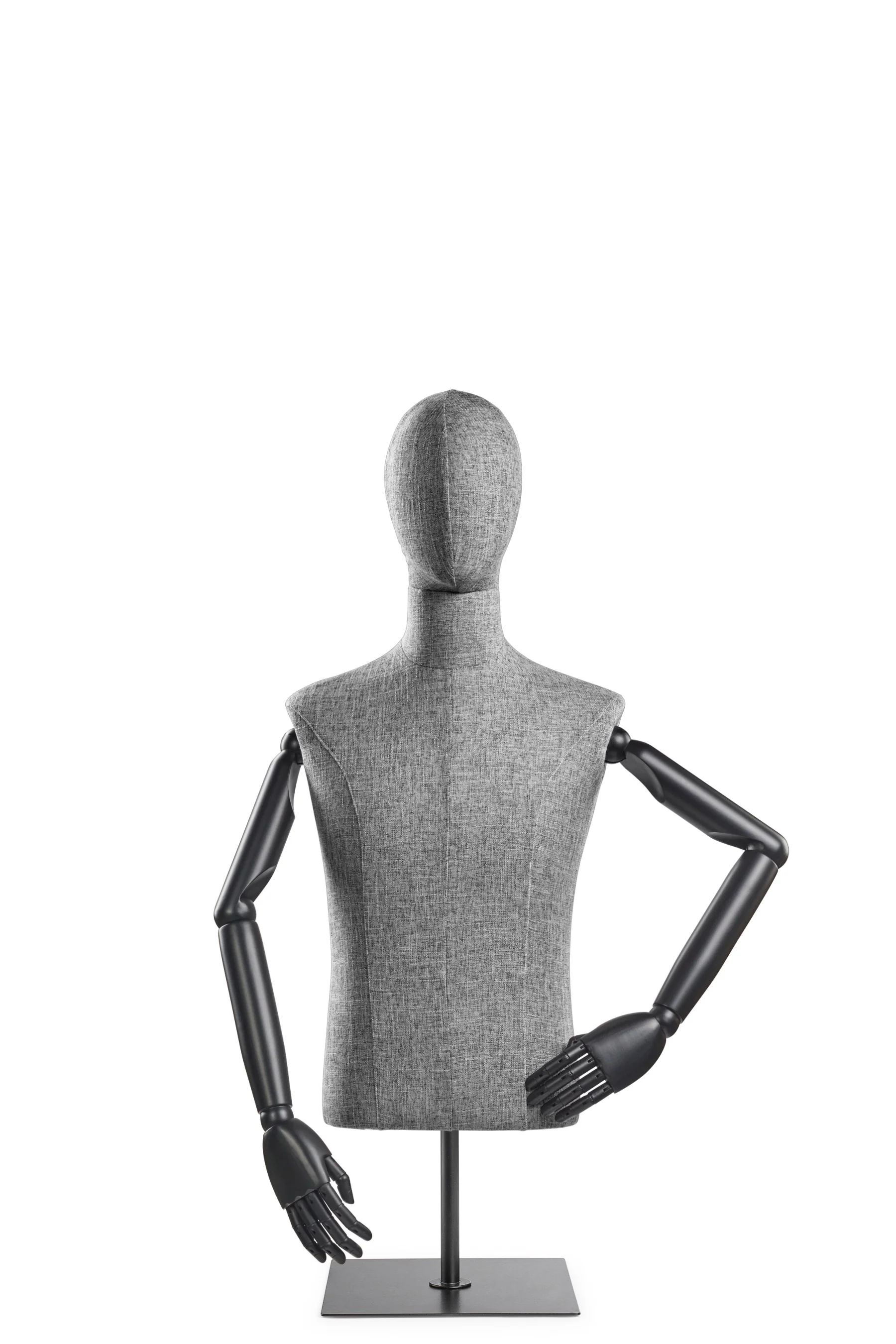 Male Display Dress Form on Metal Tabletop Base (Head & Arms Version) - Image 47