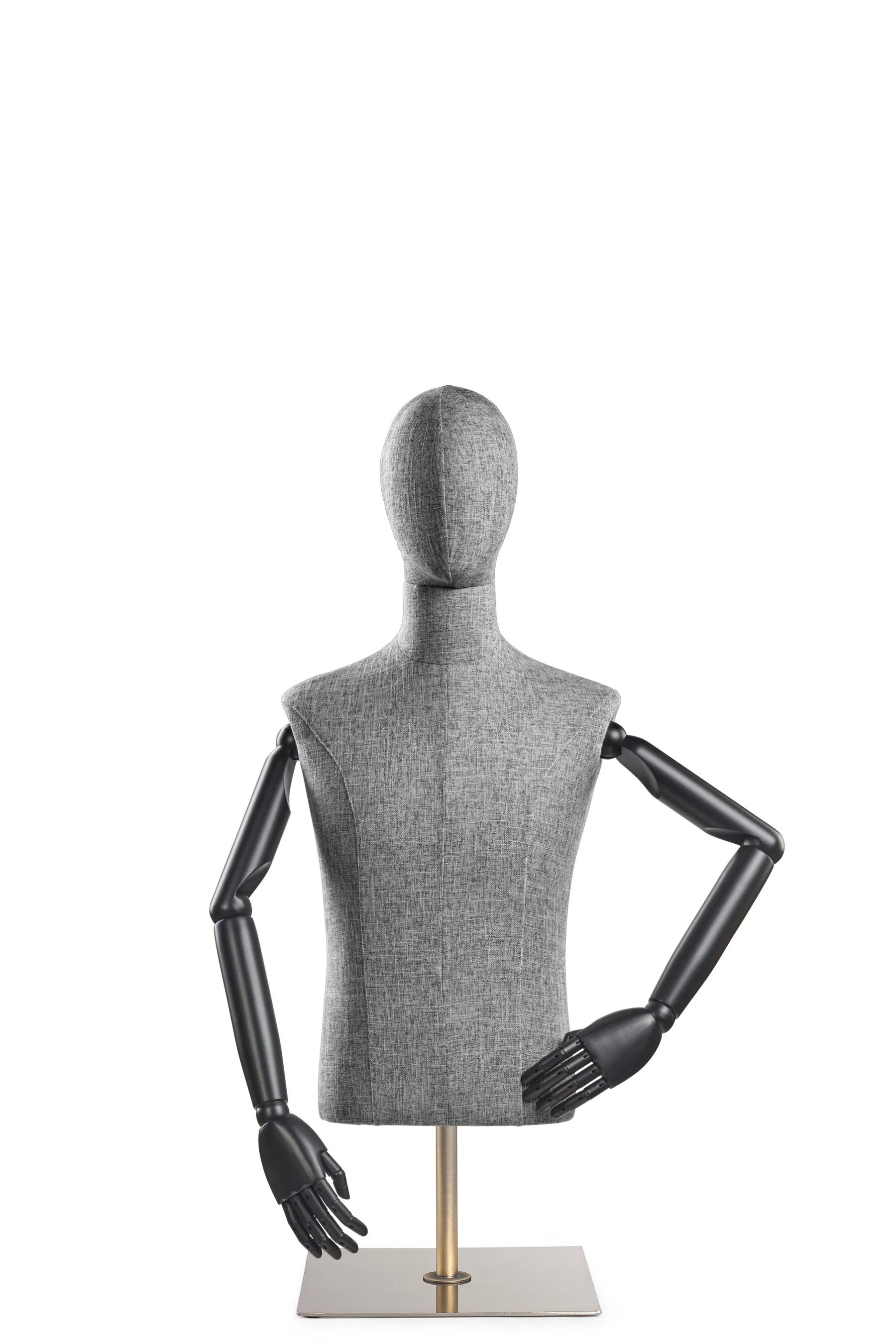 Male Display Dress Form on Metal Tabletop Base (Head & Arms Version) - Image 48
