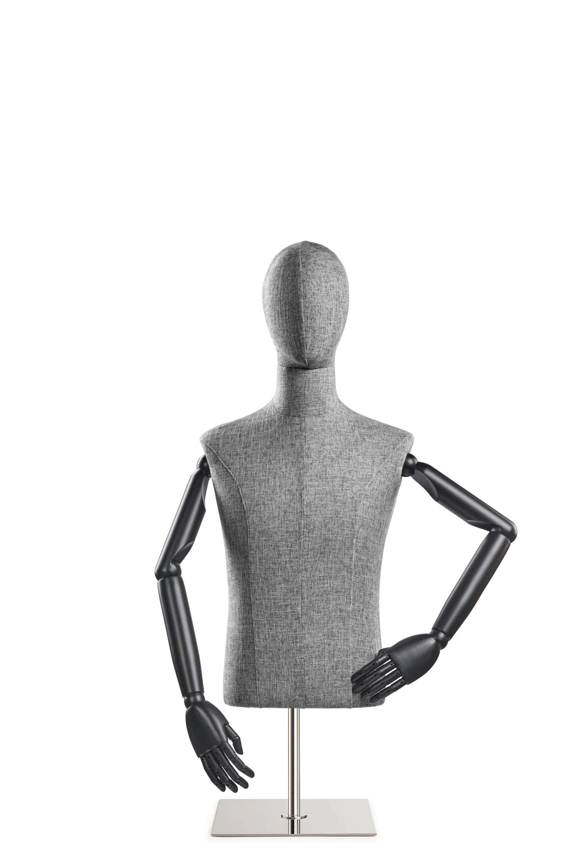 Male Display Dress Form on Metal Tabletop Base (Head & Arms Version) - Image 49
