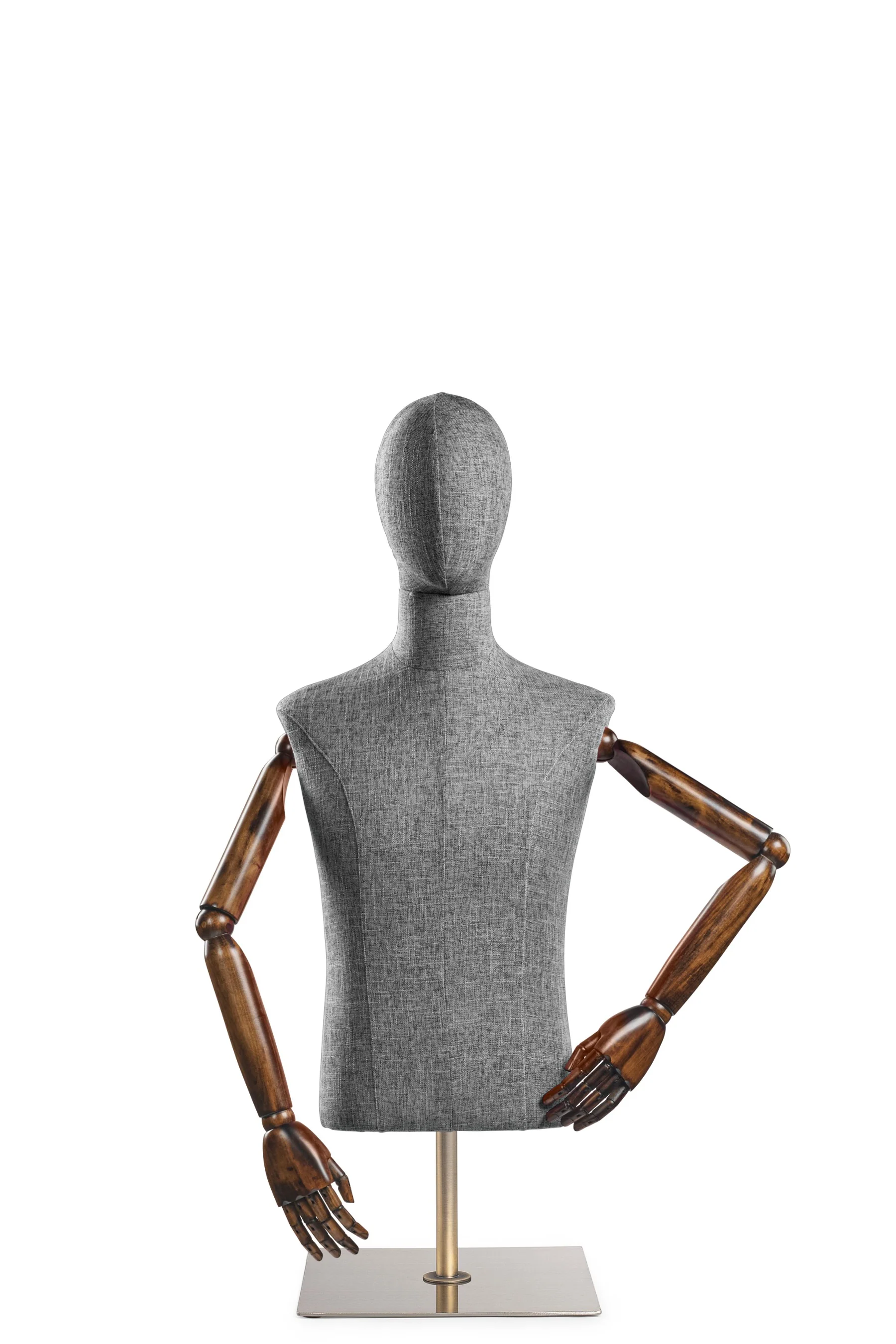 Male Display Dress Form on Metal Tabletop Base (Head & Arms Version) - Image 52