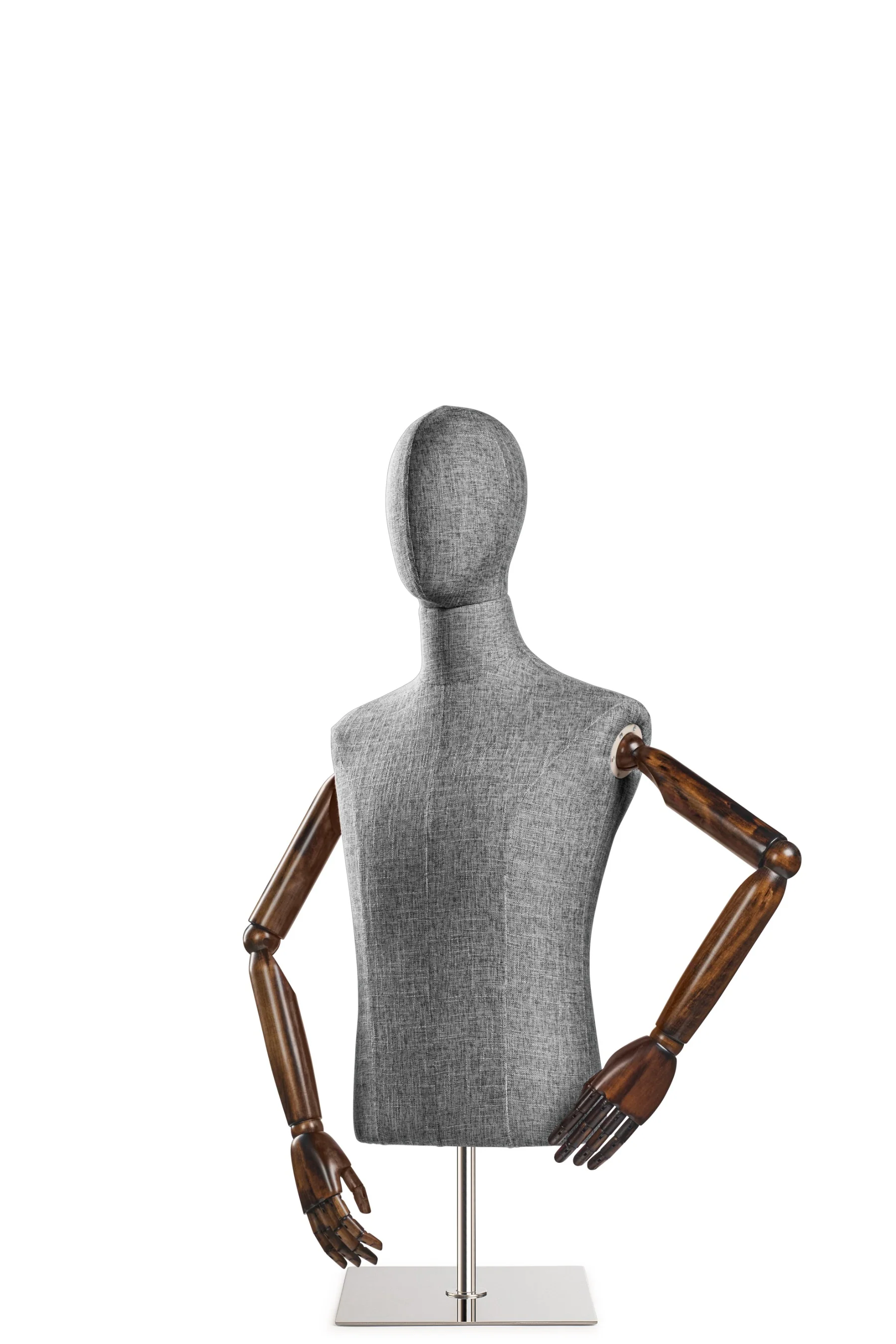 Male Display Dress Form on Metal Tabletop Base (Head & Arms Version) - Image 55