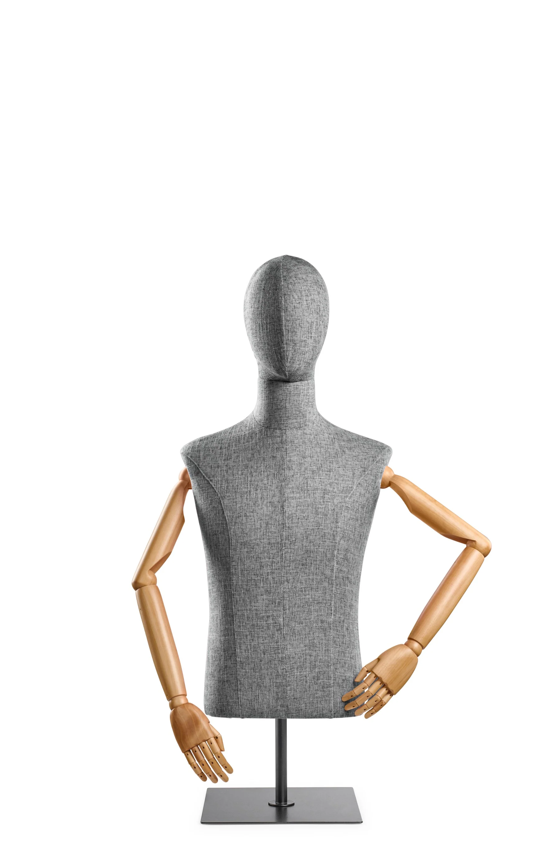 Male Display Dress Form on Metal Tabletop Base (Head & Arms Version) - Image 56