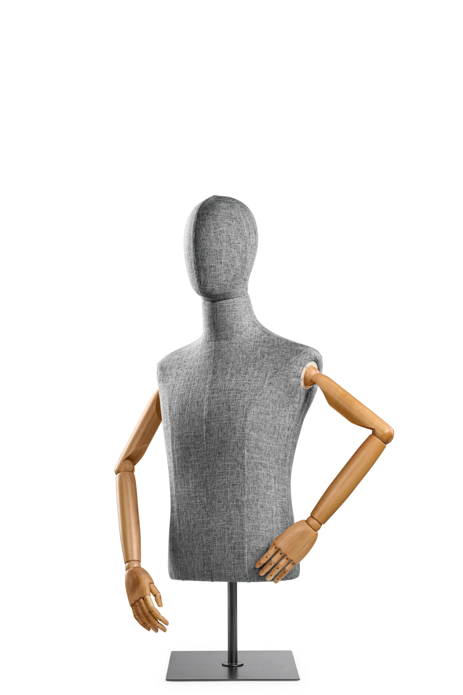 Male Display Dress Form on Metal Tabletop Base (Head & Arms Version) - Image 57