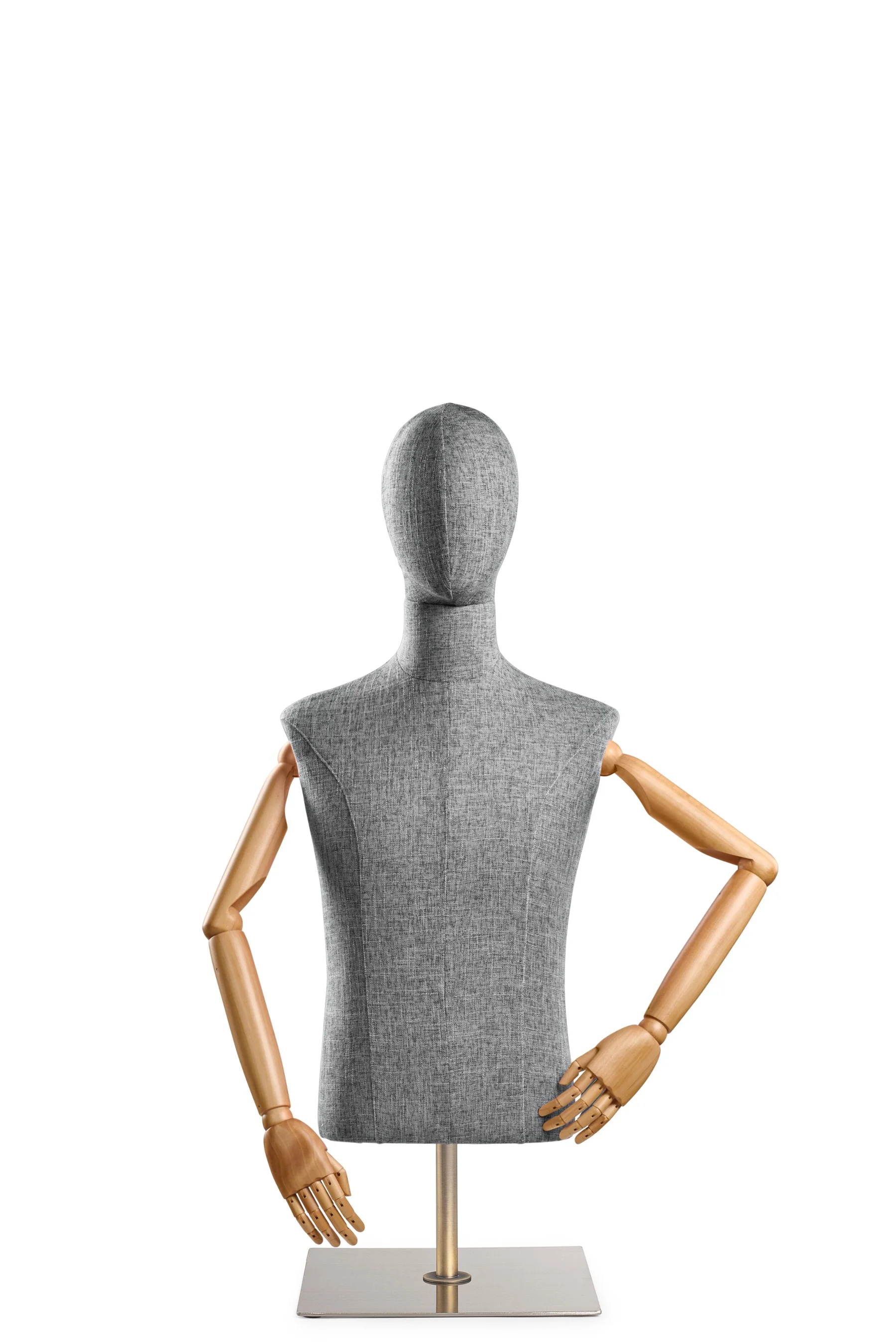 Male Display Dress Form on Metal Tabletop Base (Head & Arms Version) - Image 58