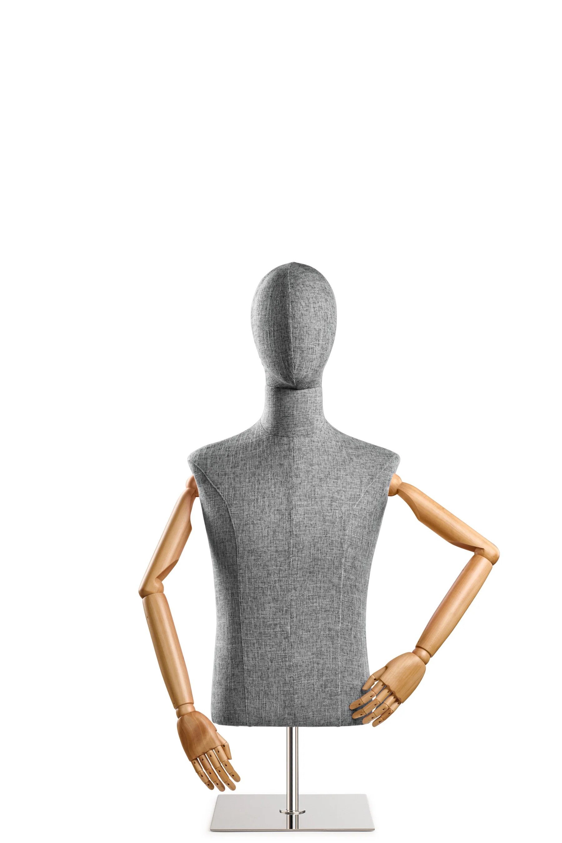 Male Display Dress Form on Metal Tabletop Base (Head & Arms Version) - Image 60