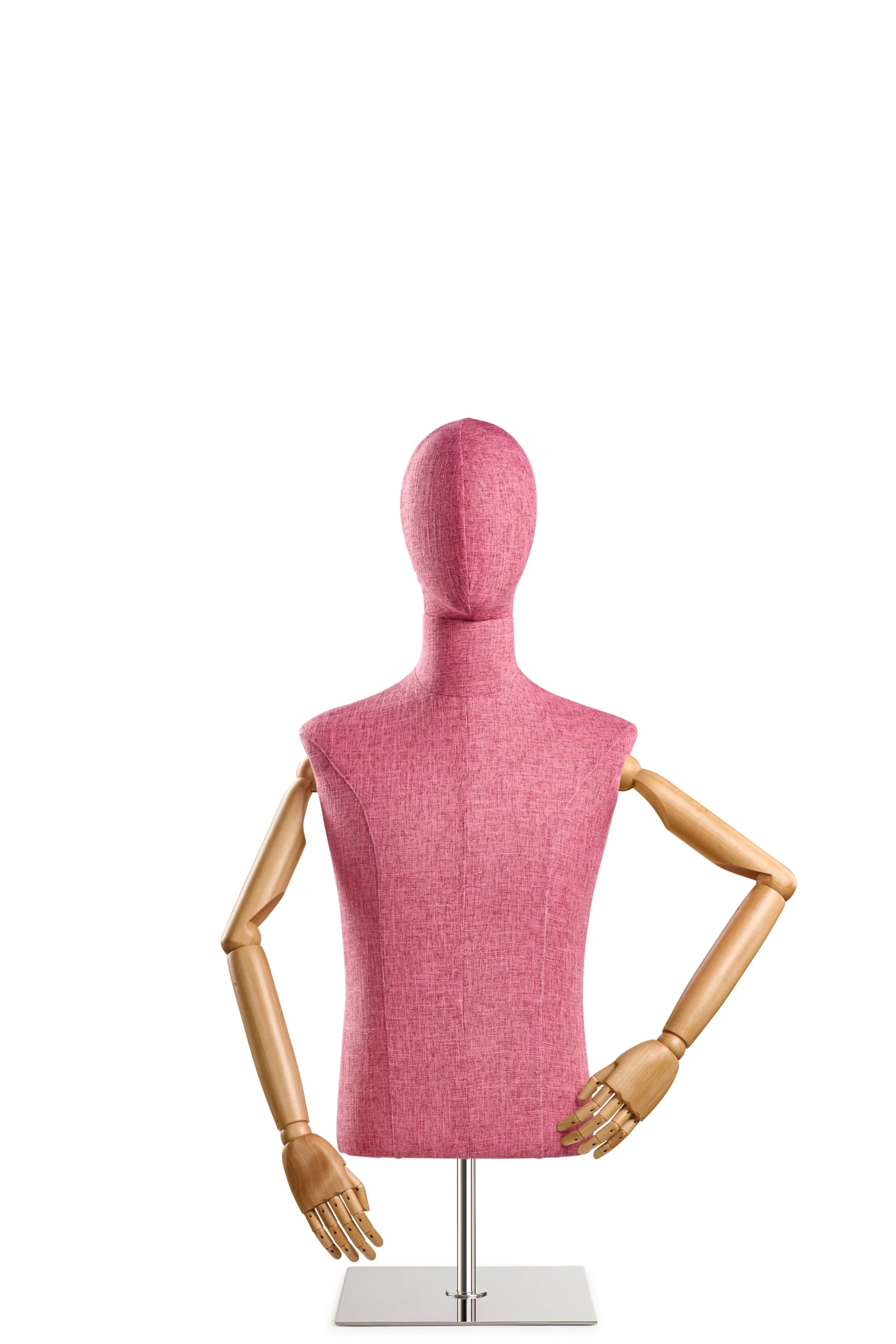 Male Display Dress Form on Metal Tabletop Base (Head & Arms Version) - Image 75