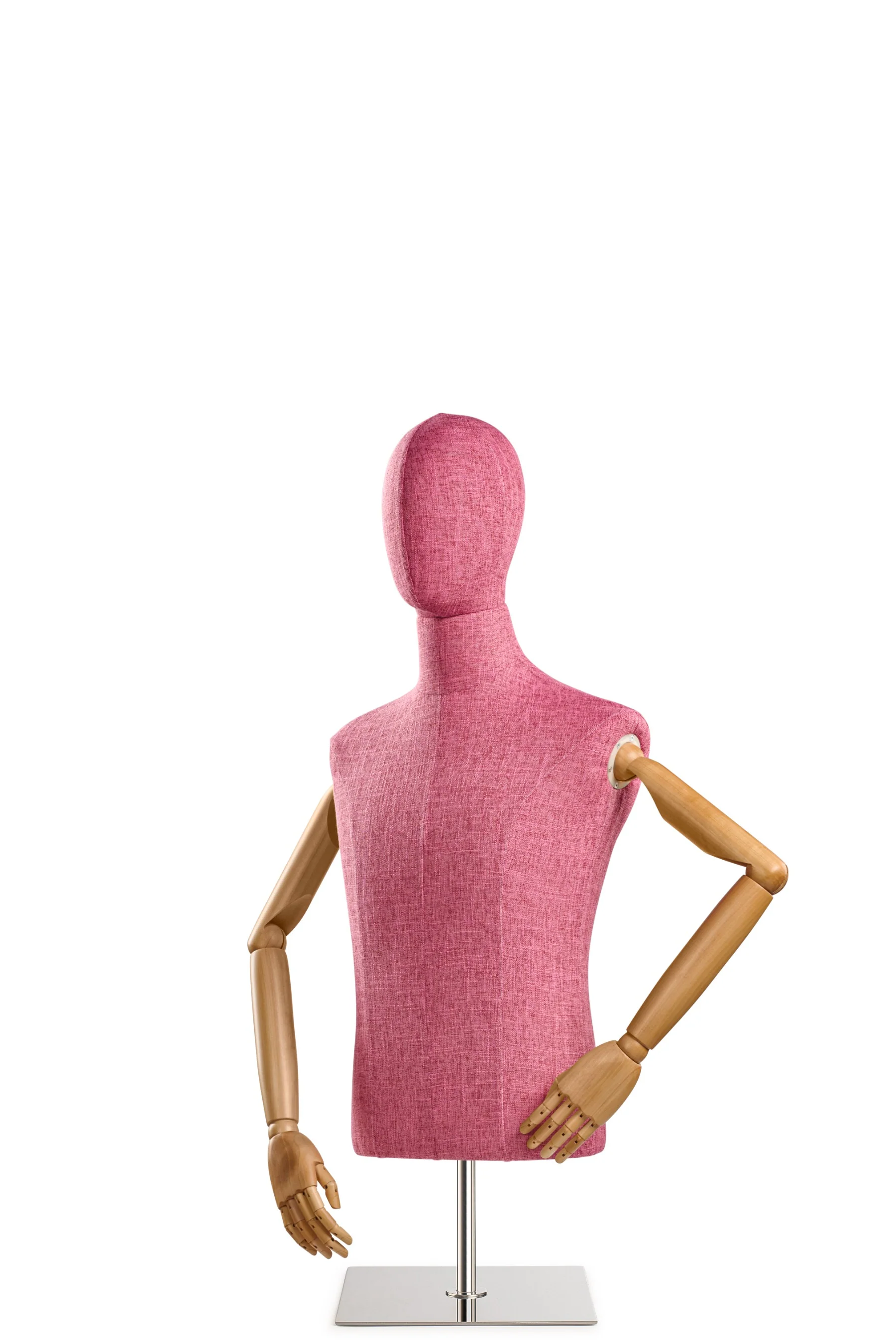 Male Display Dress Form on Metal Tabletop Base (Head & Arms Version) - Image 76