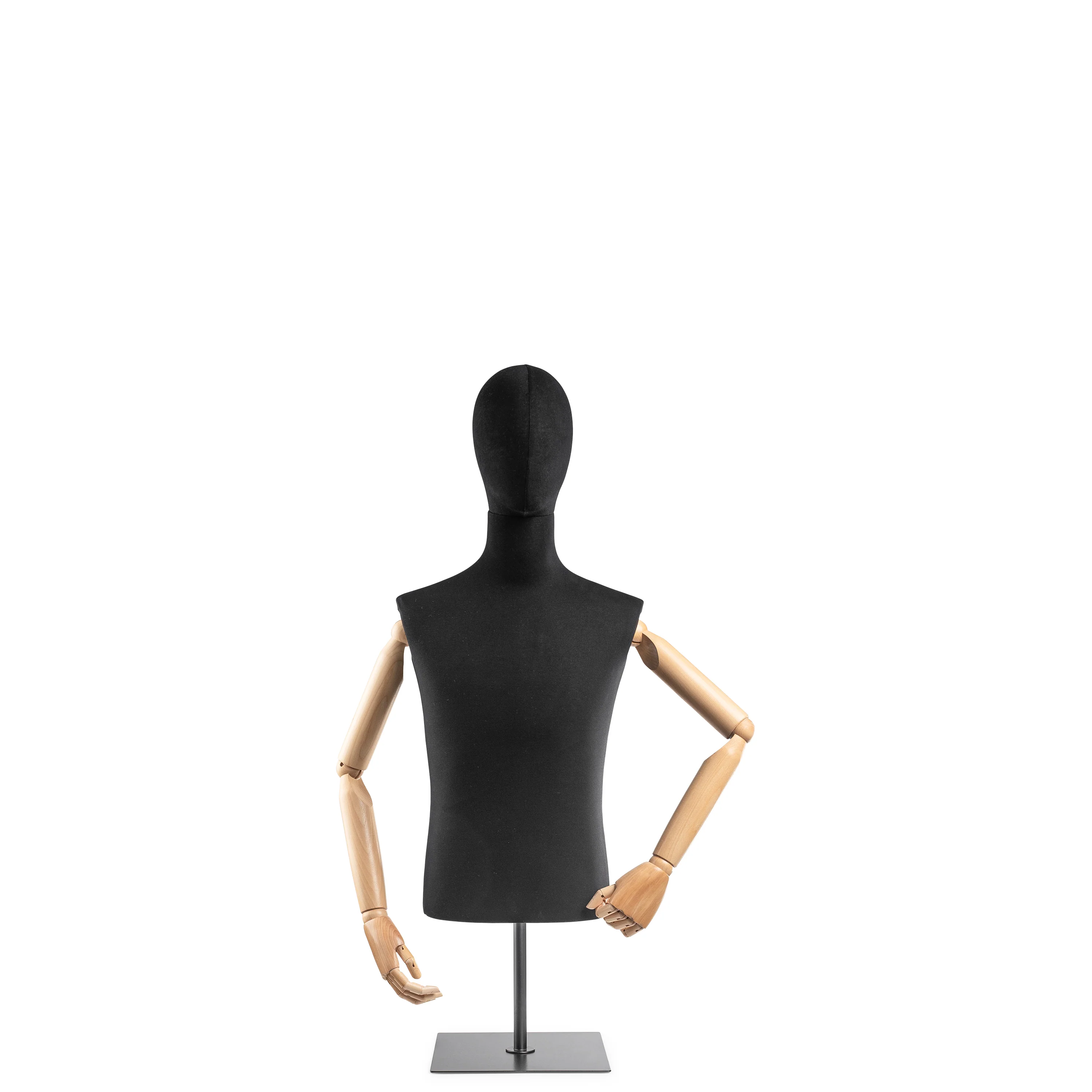 Male Display Dress Form on Metal Tabletop Base (Head & Arms Version) - Image 77