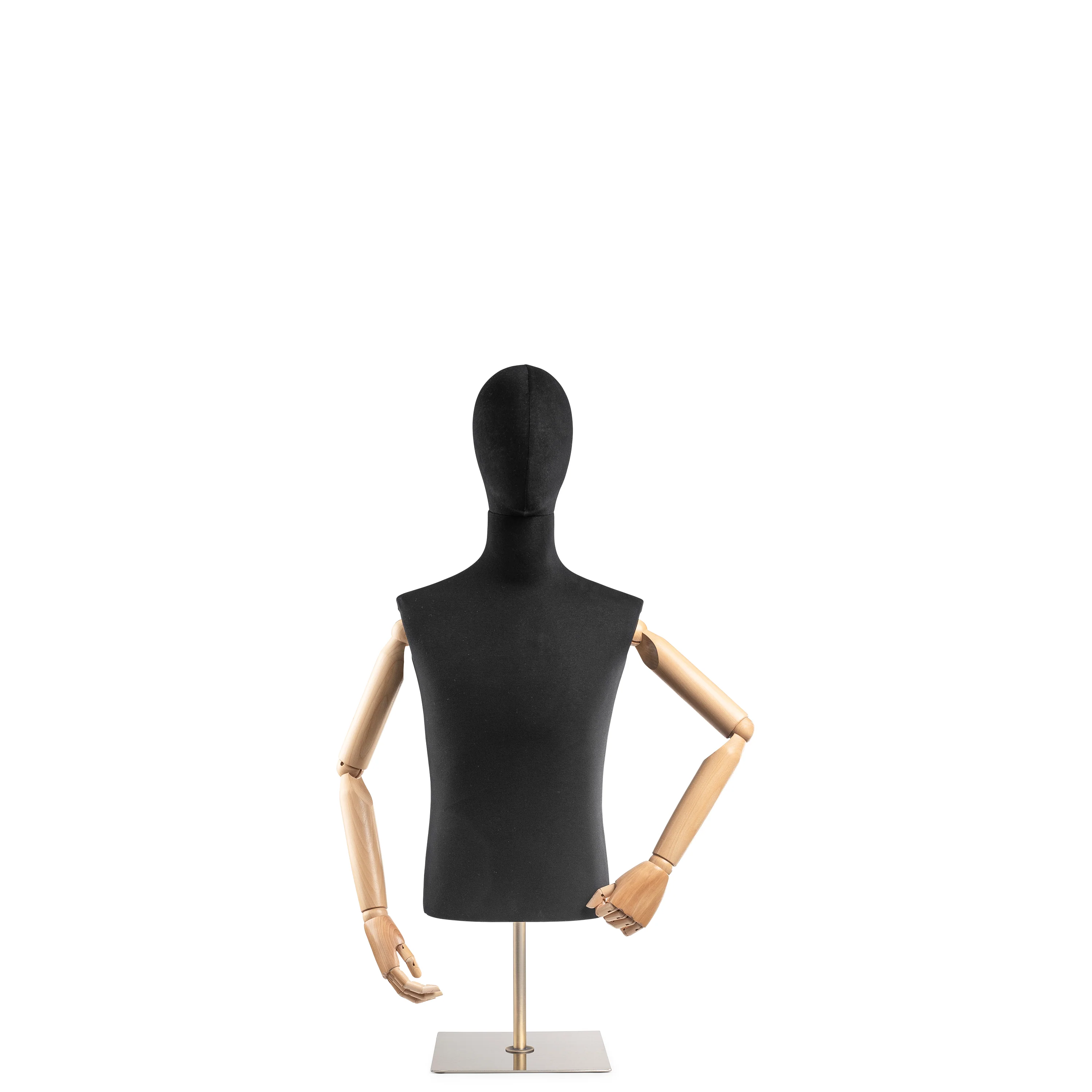 Male Display Dress Form on Metal Tabletop Base (Head & Arms Version) - Image 78