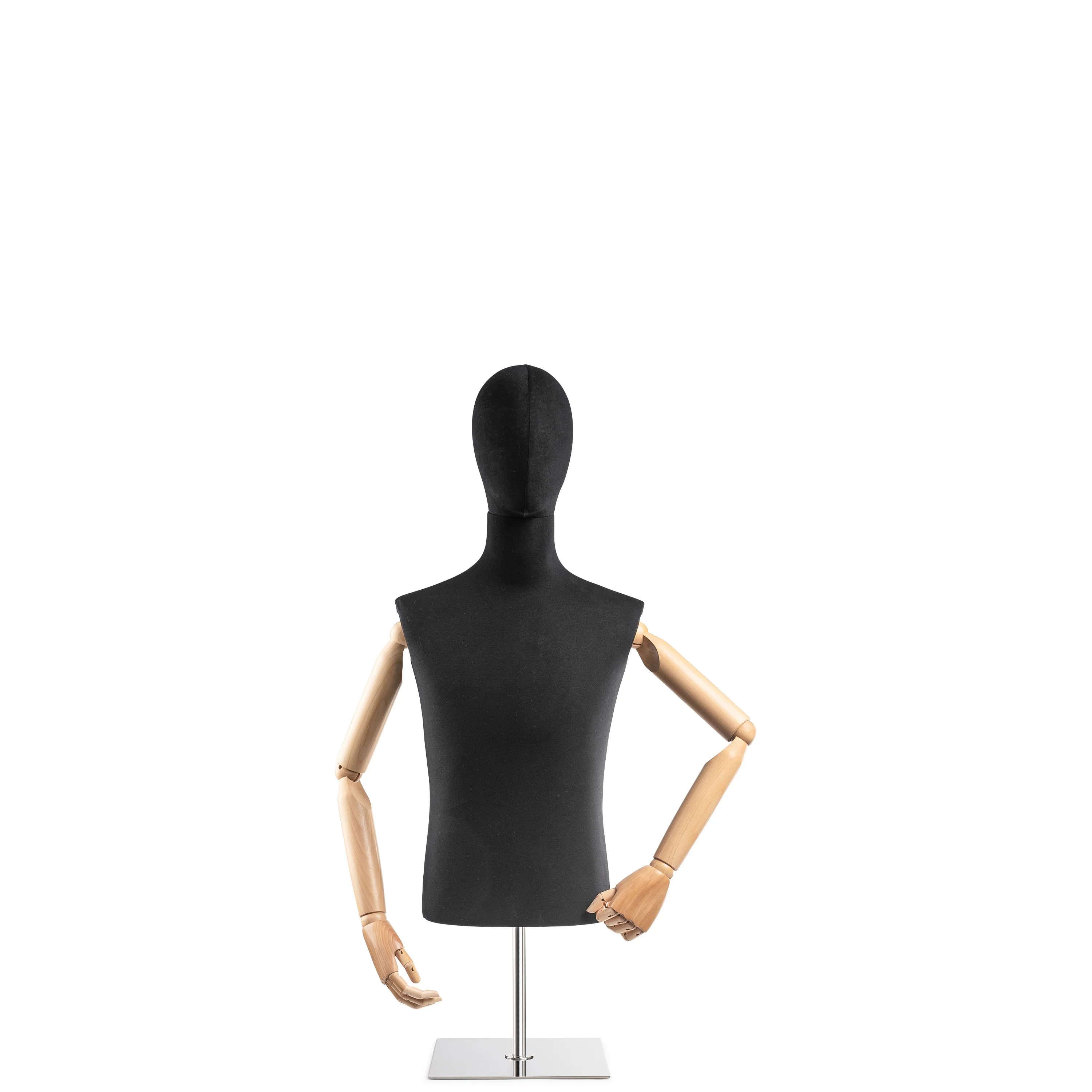 Male Display Dress Form on Metal Tabletop Base (Head & Arms Version) - Image 79