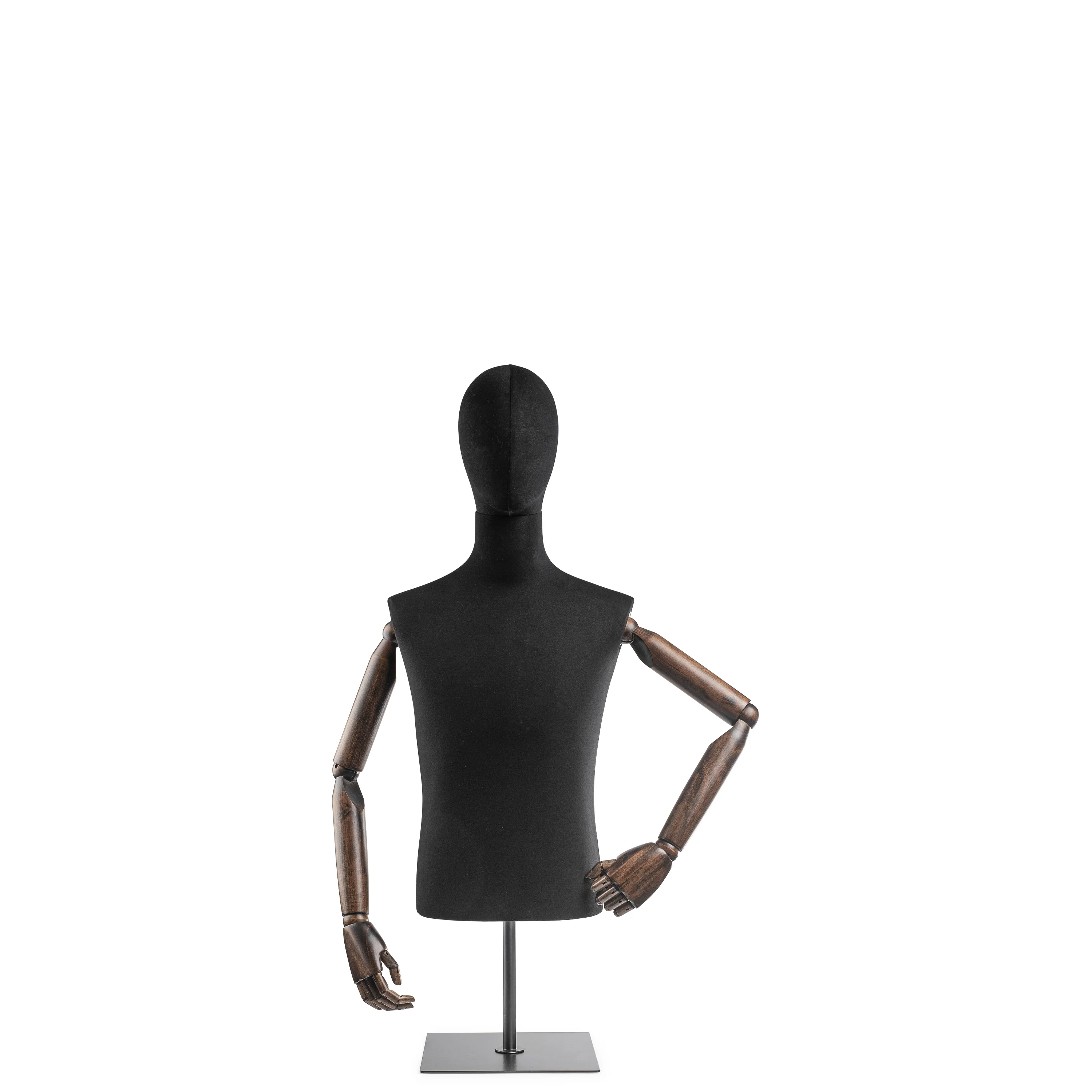 Male Display Dress Form on Metal Tabletop Base (Head & Arms Version) - Image 80
