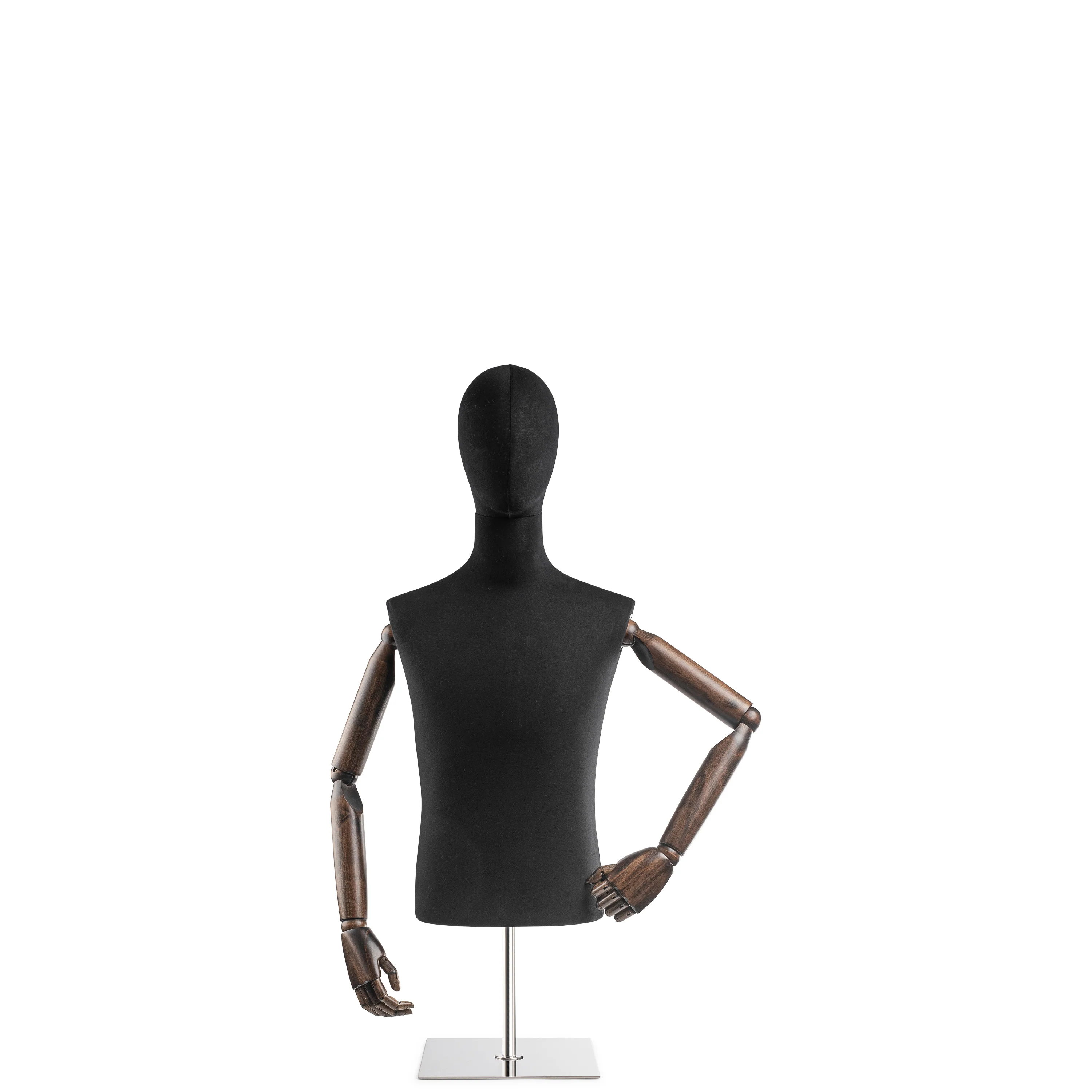 Male Display Dress Form on Metal Tabletop Base (Head & Arms Version) - Image 82
