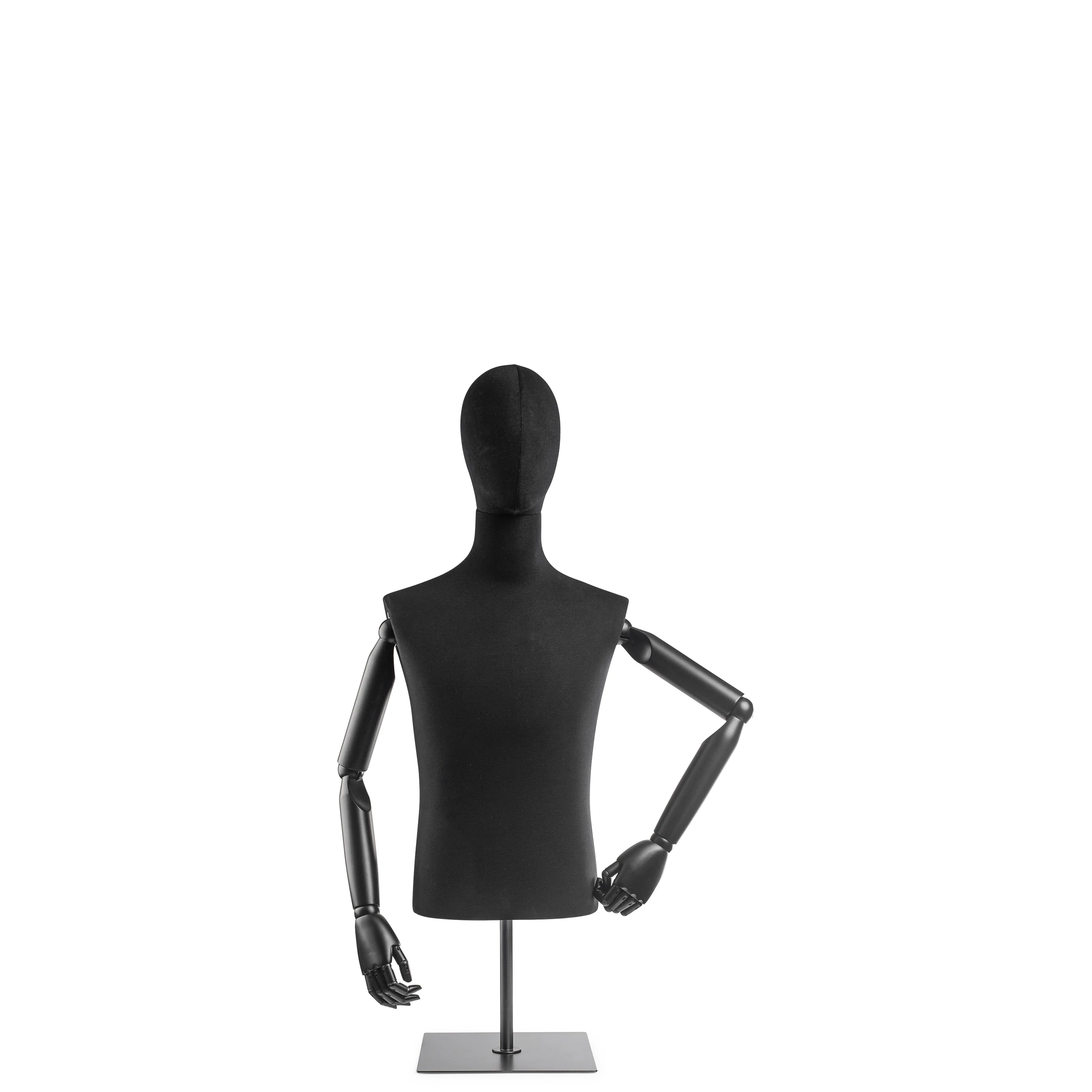 Male Display Dress Form on Metal Tabletop Base (Head & Arms Version) - Image 83