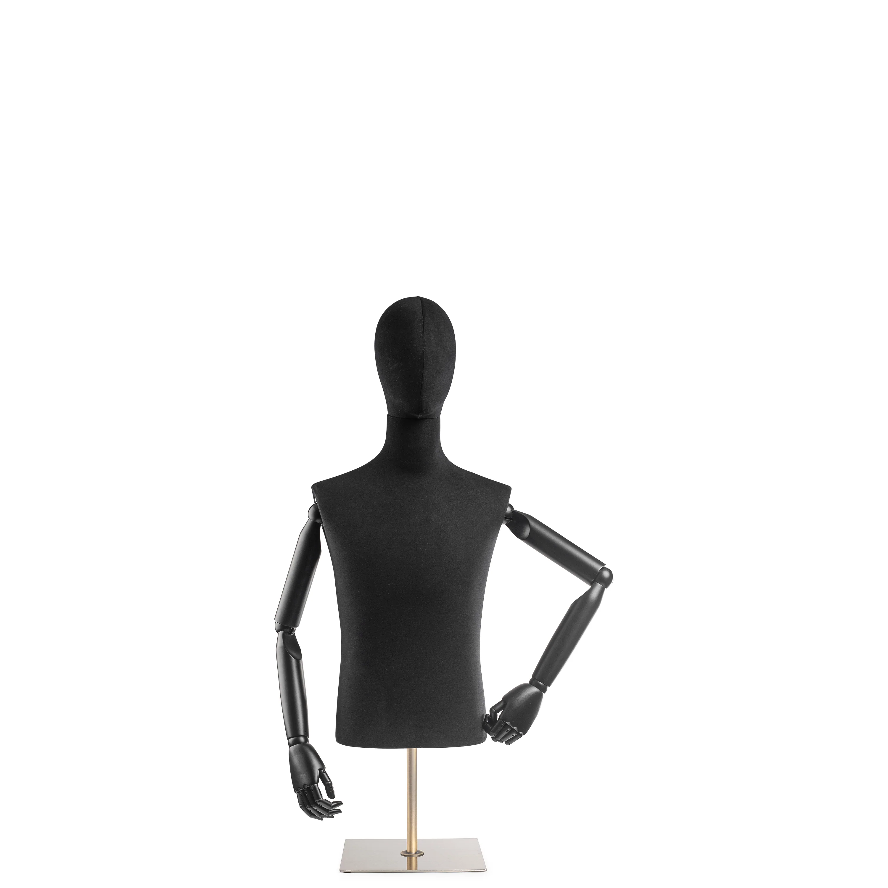 Male Display Dress Form on Metal Tabletop Base (Head & Arms Version) - Image 84
