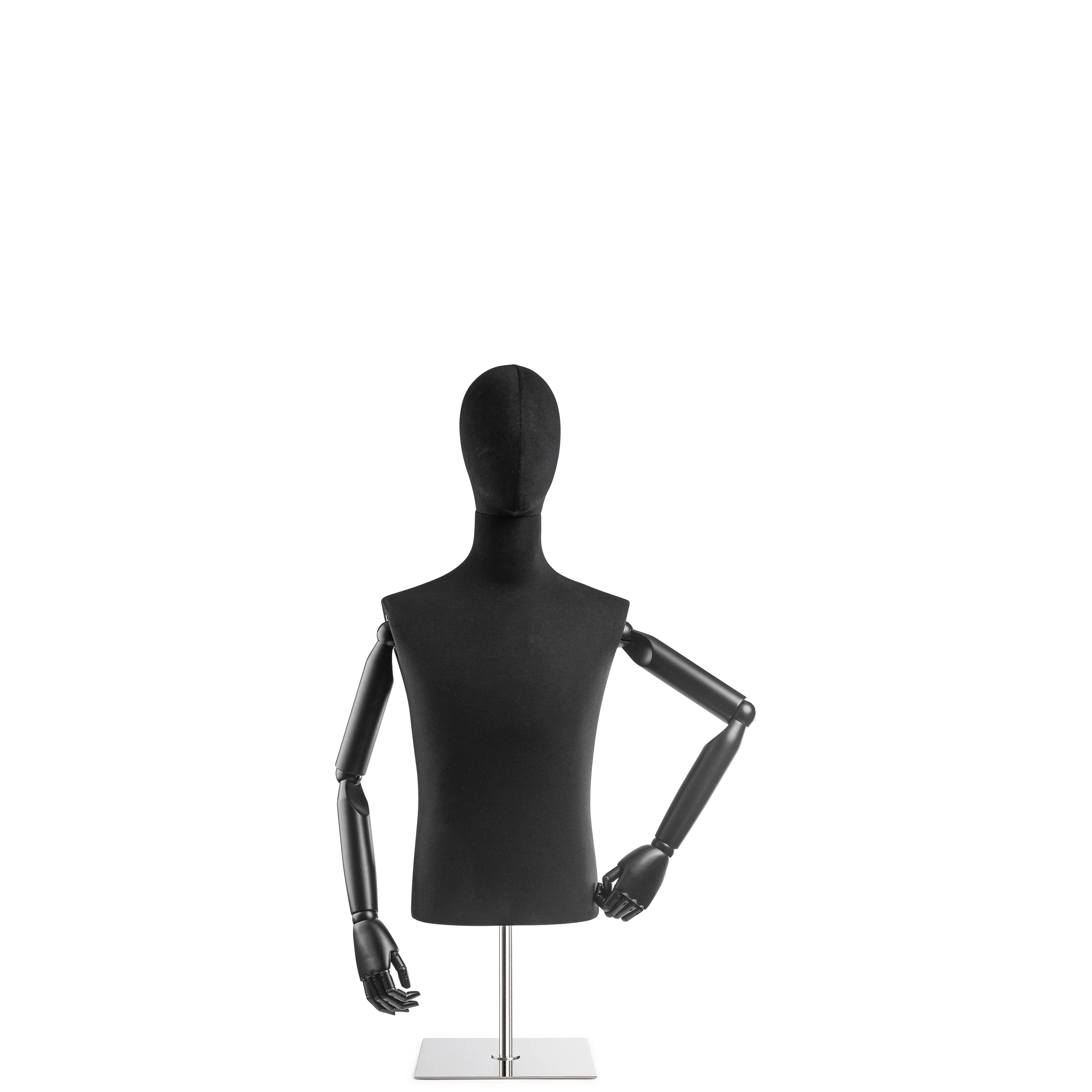 Male Display Dress Form on Metal Tabletop Base (Head & Arms Version) - Image 85