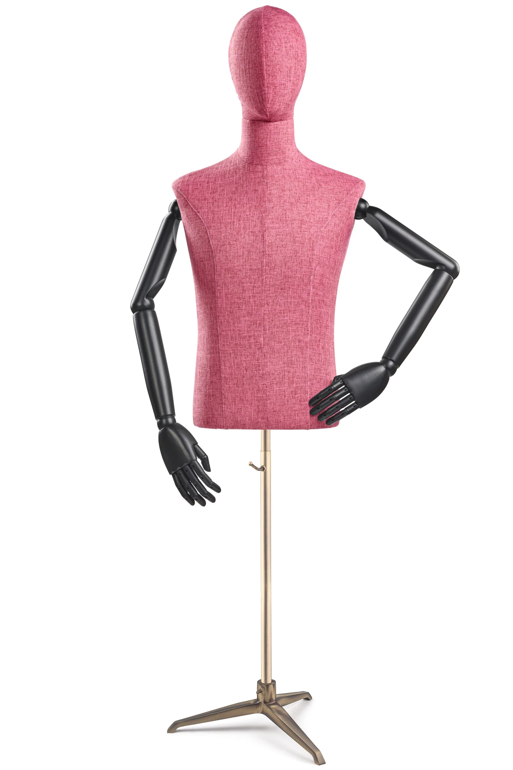 Male Display Dress Form on Metal Tripod Base (Head & Arms Version) - Image 60