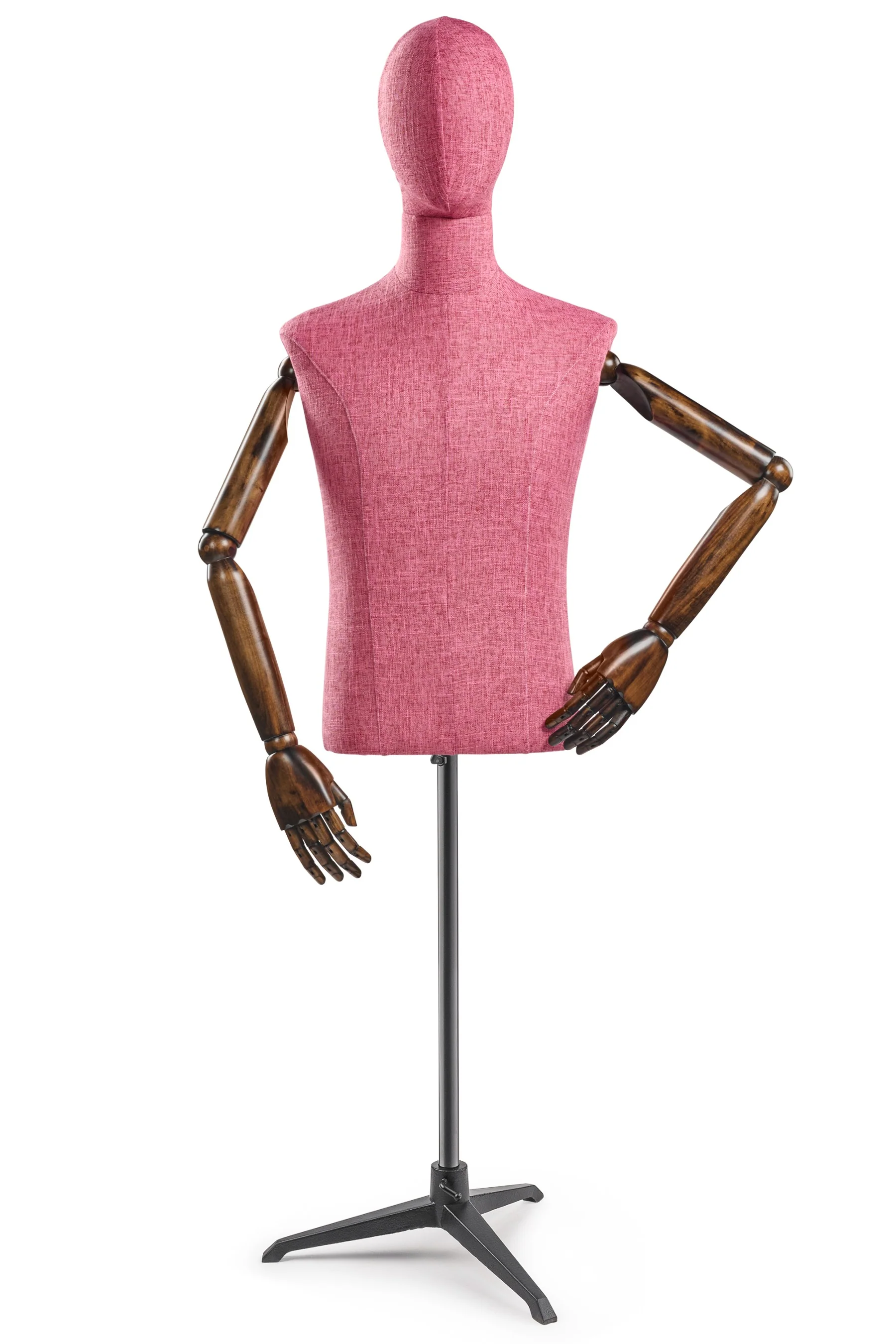 Male Display Dress Form on Metal Tripod Base (Head & Arms Version) - Image 62