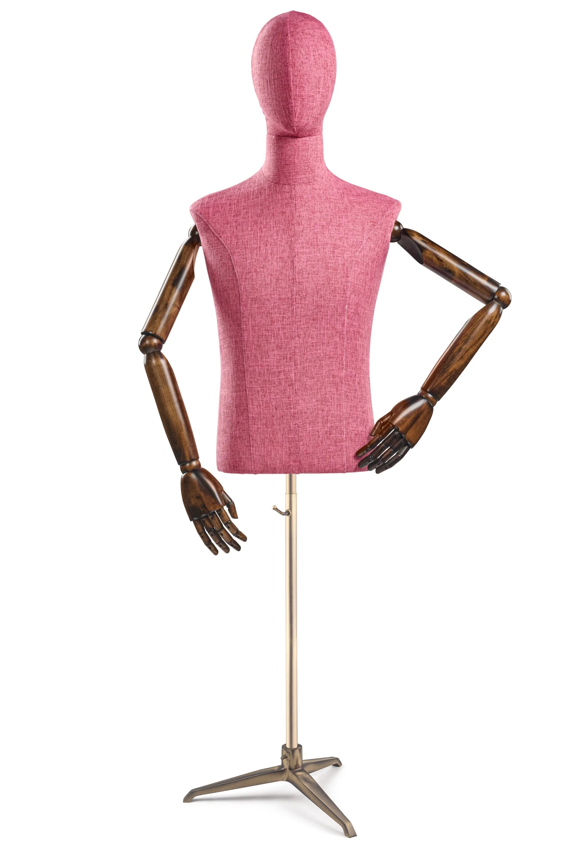 Male Display Dress Form on Metal Tripod Base (Head & Arms Version) - Image 64