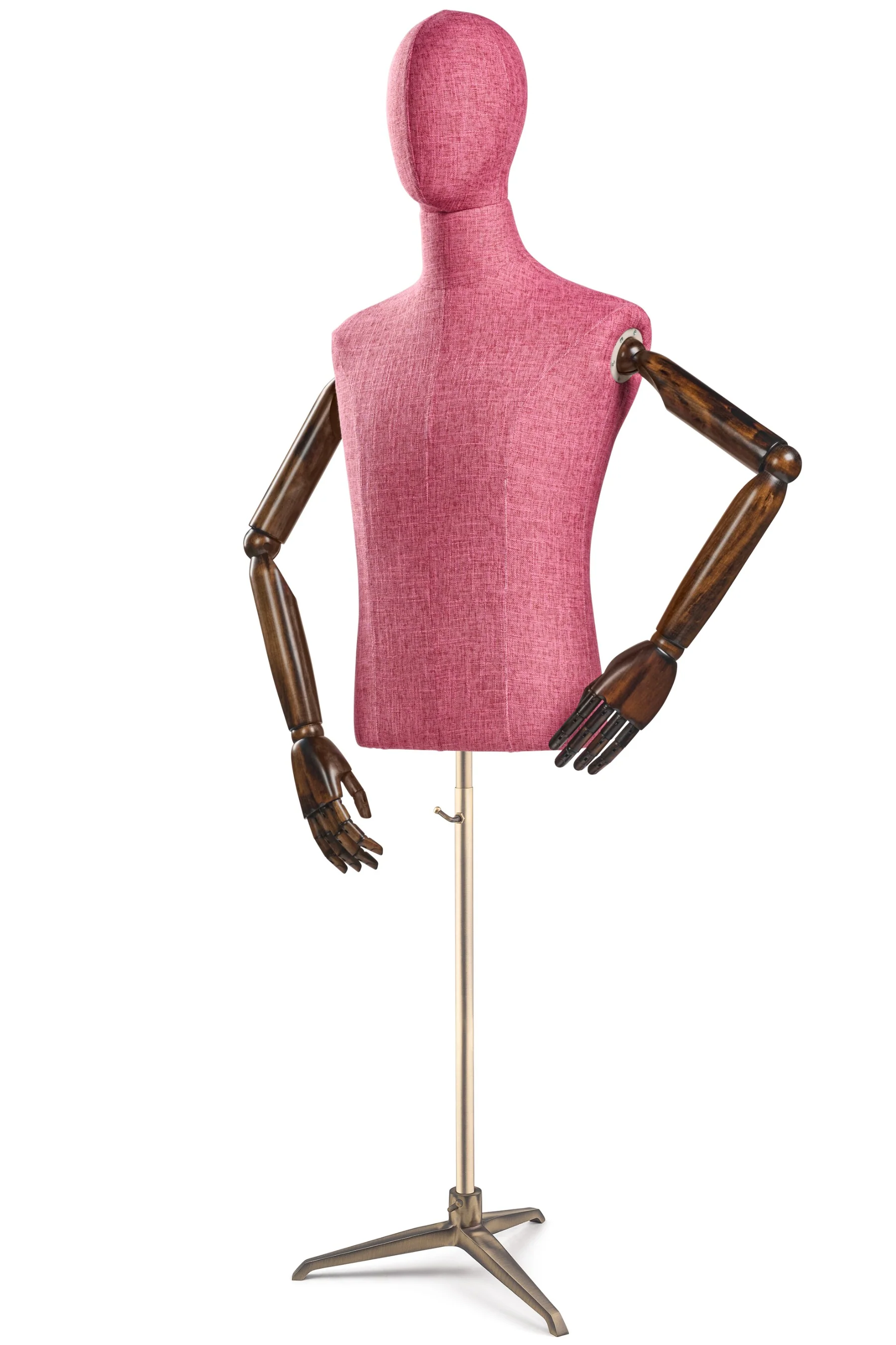 Male Display Dress Form on Metal Tripod Base (Head & Arms Version) - Image 65
