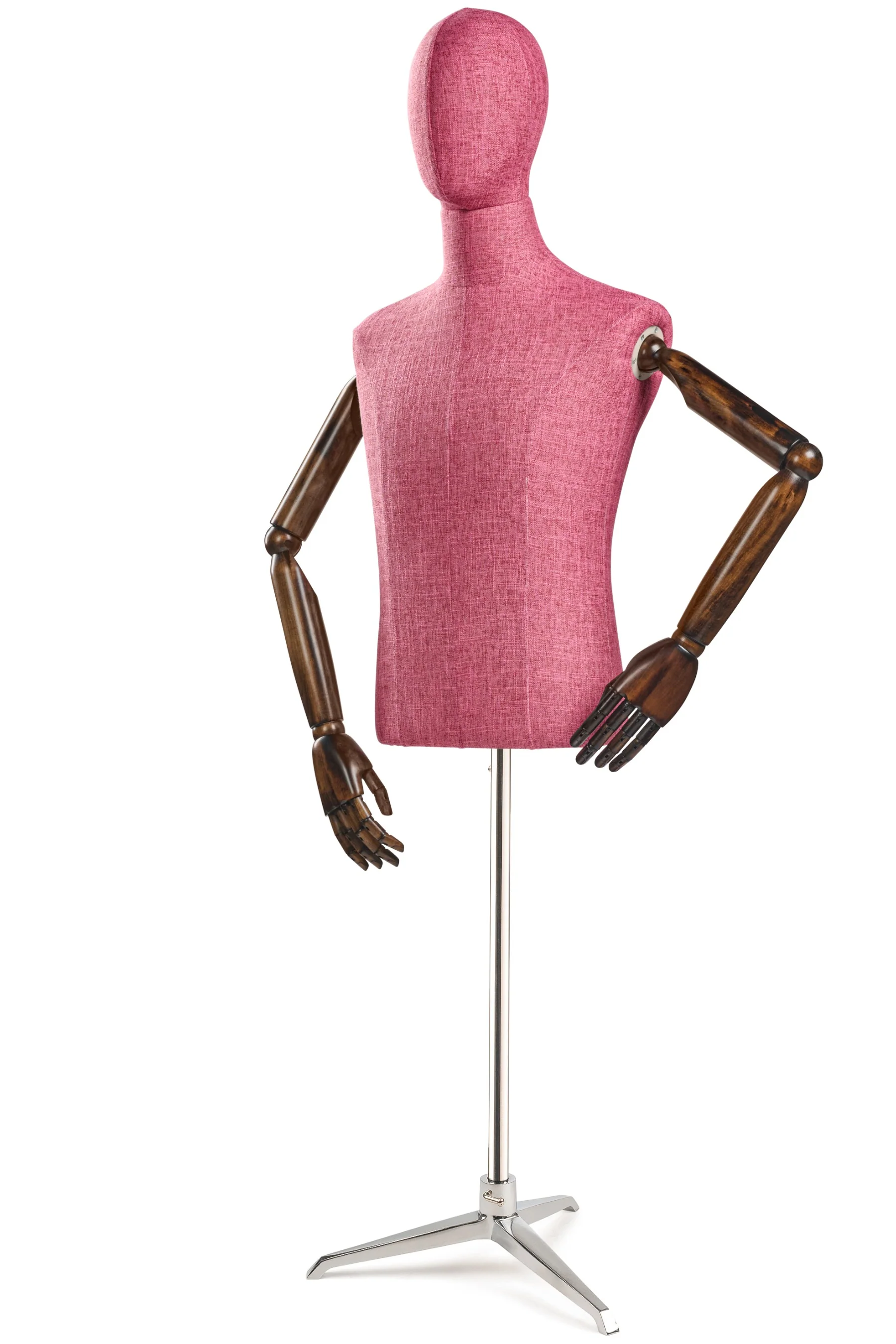 Male Display Dress Form on Metal Tripod Base (Head & Arms Version) - Image 67