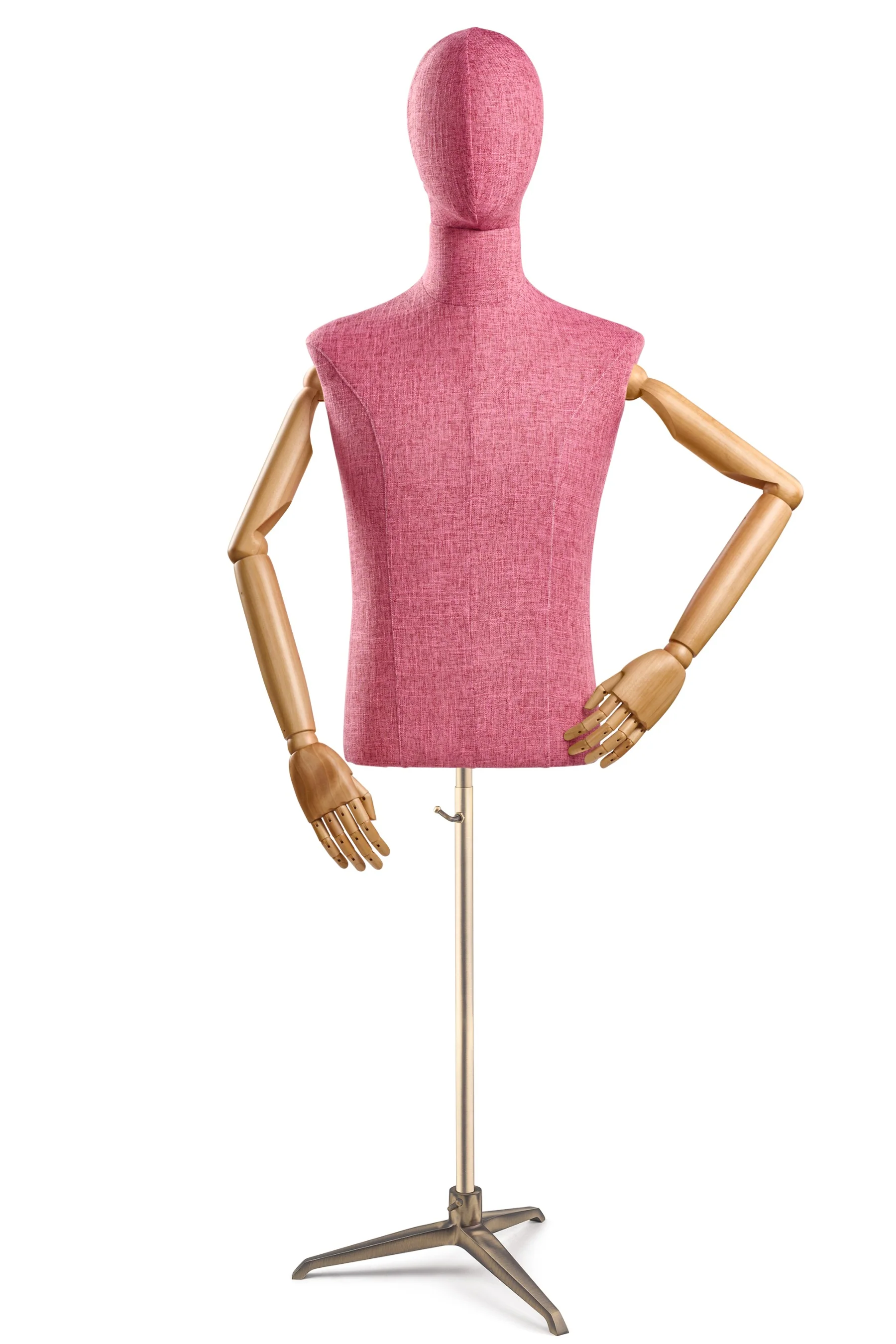 Male Display Dress Form on Metal Tripod Base (Head & Arms Version) - Image 70