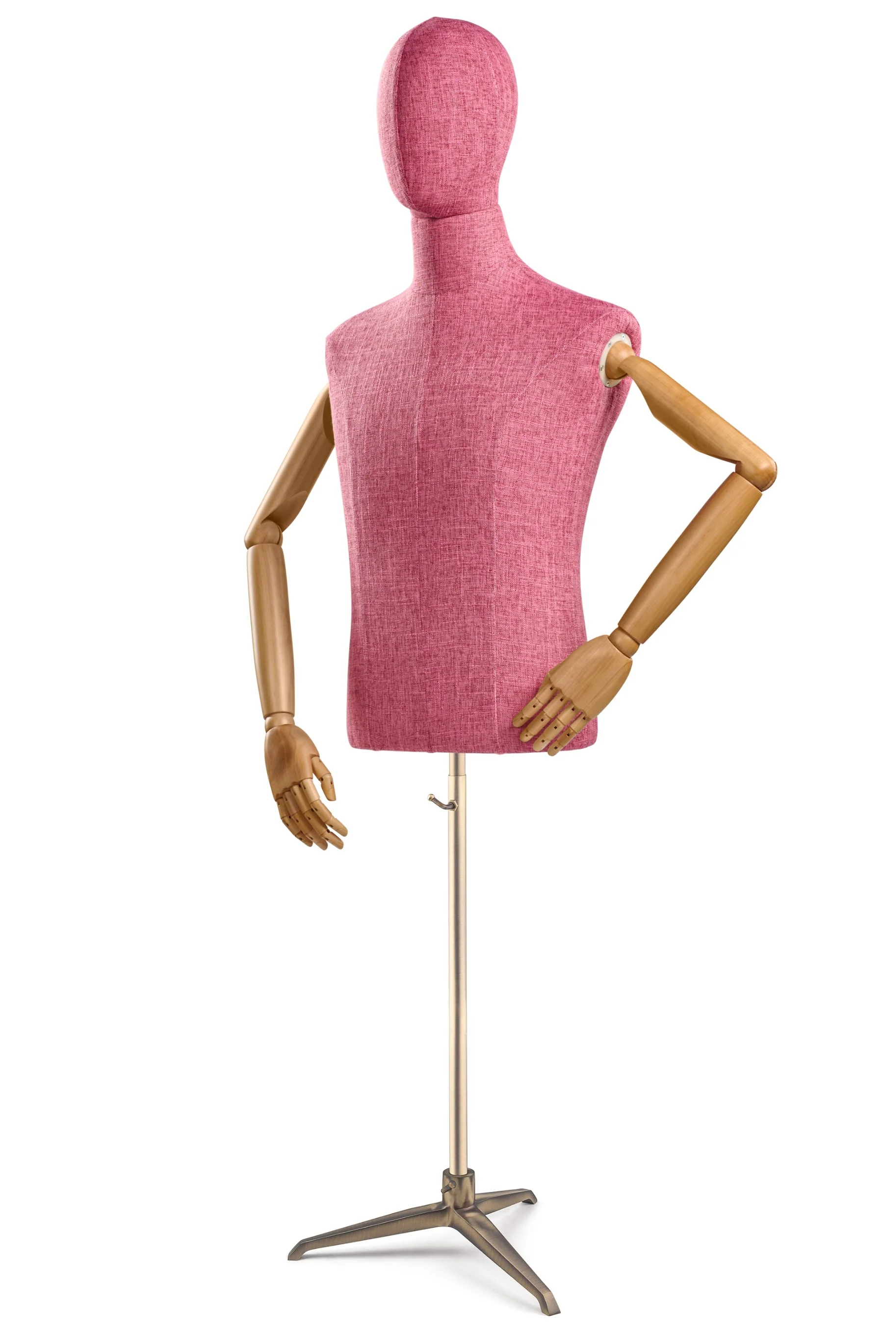 Male Display Dress Form on Metal Tripod Base (Head & Arms Version) - Image 71