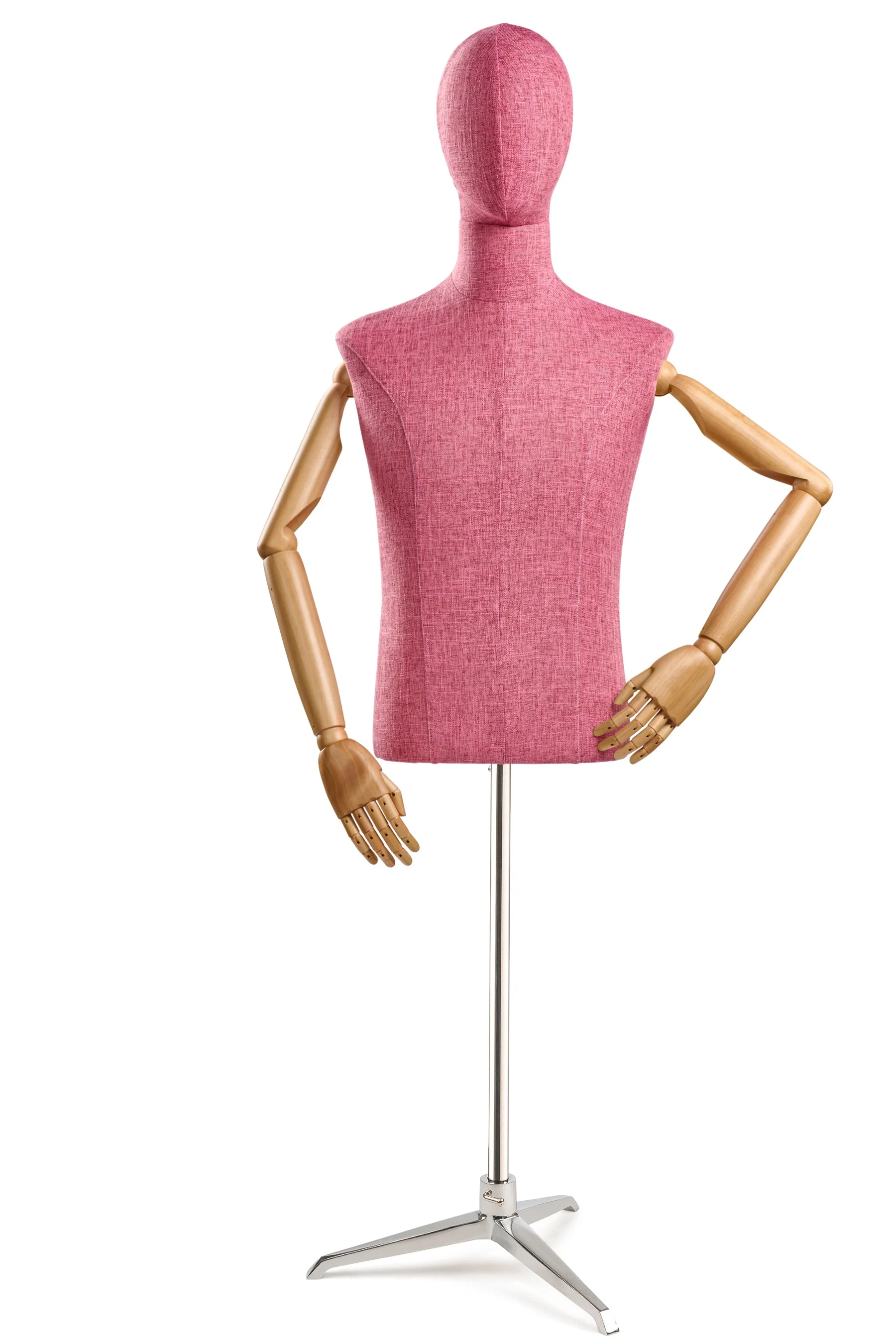 Male Display Dress Form on Metal Tripod Base (Head & Arms Version) - Image 72