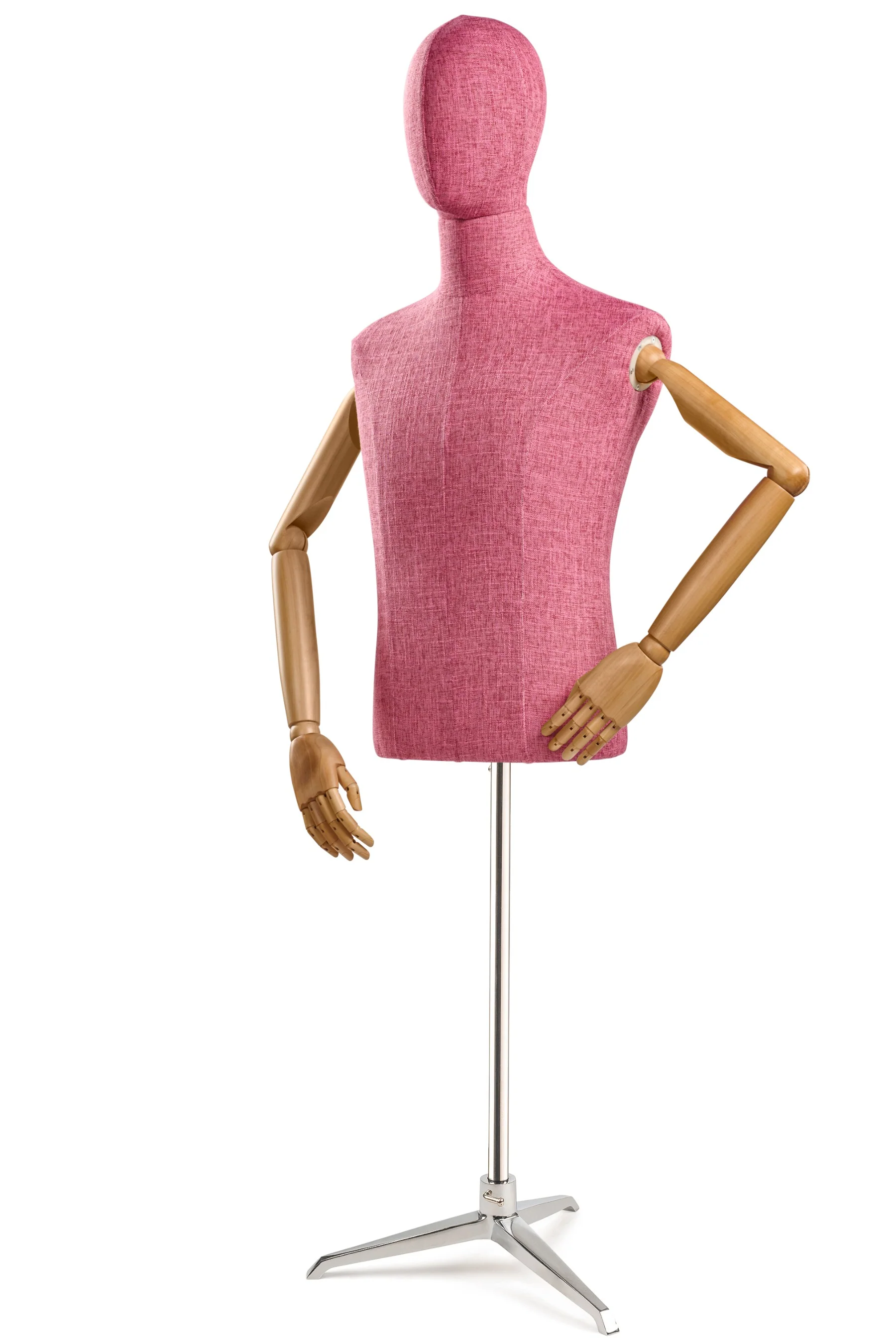 Male Display Dress Form on Metal Tripod Base (Head & Arms Version) - Image 73