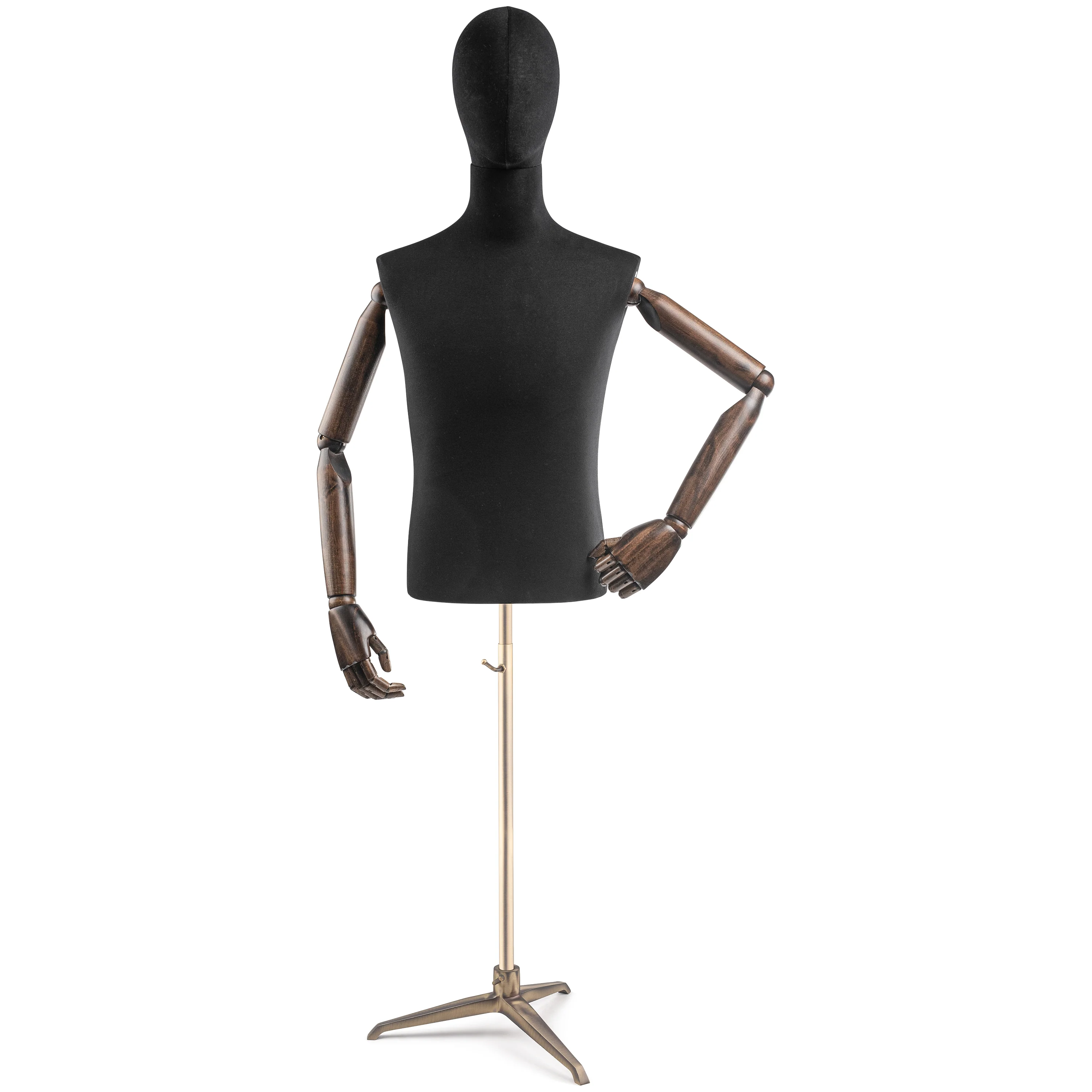 Male Display Dress Form on Metal Tripod Base (Head & Arms Version) - Image 79