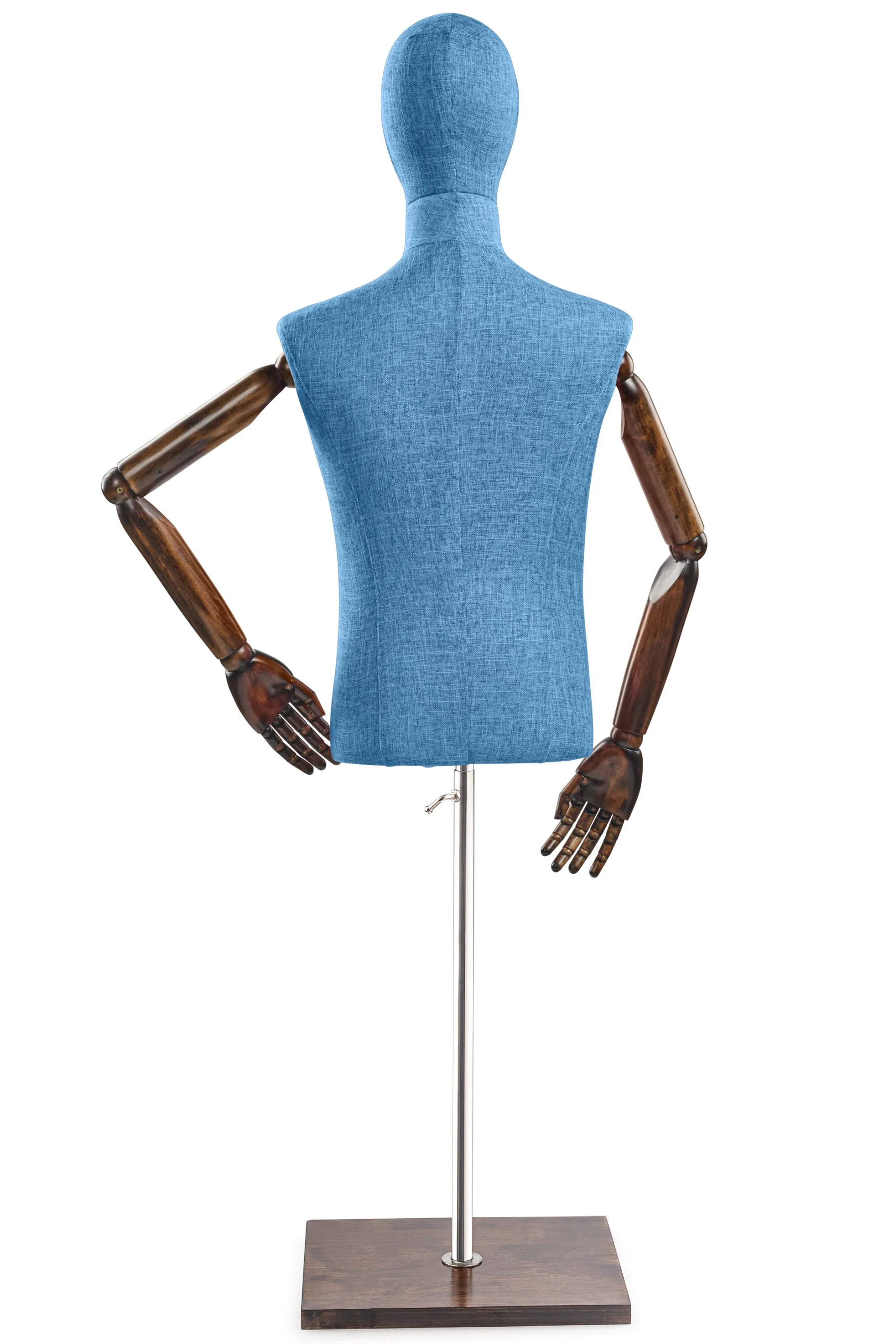 Male Display Dress Form on Wood Flat Base (Head & Arms Version) - Image 67
