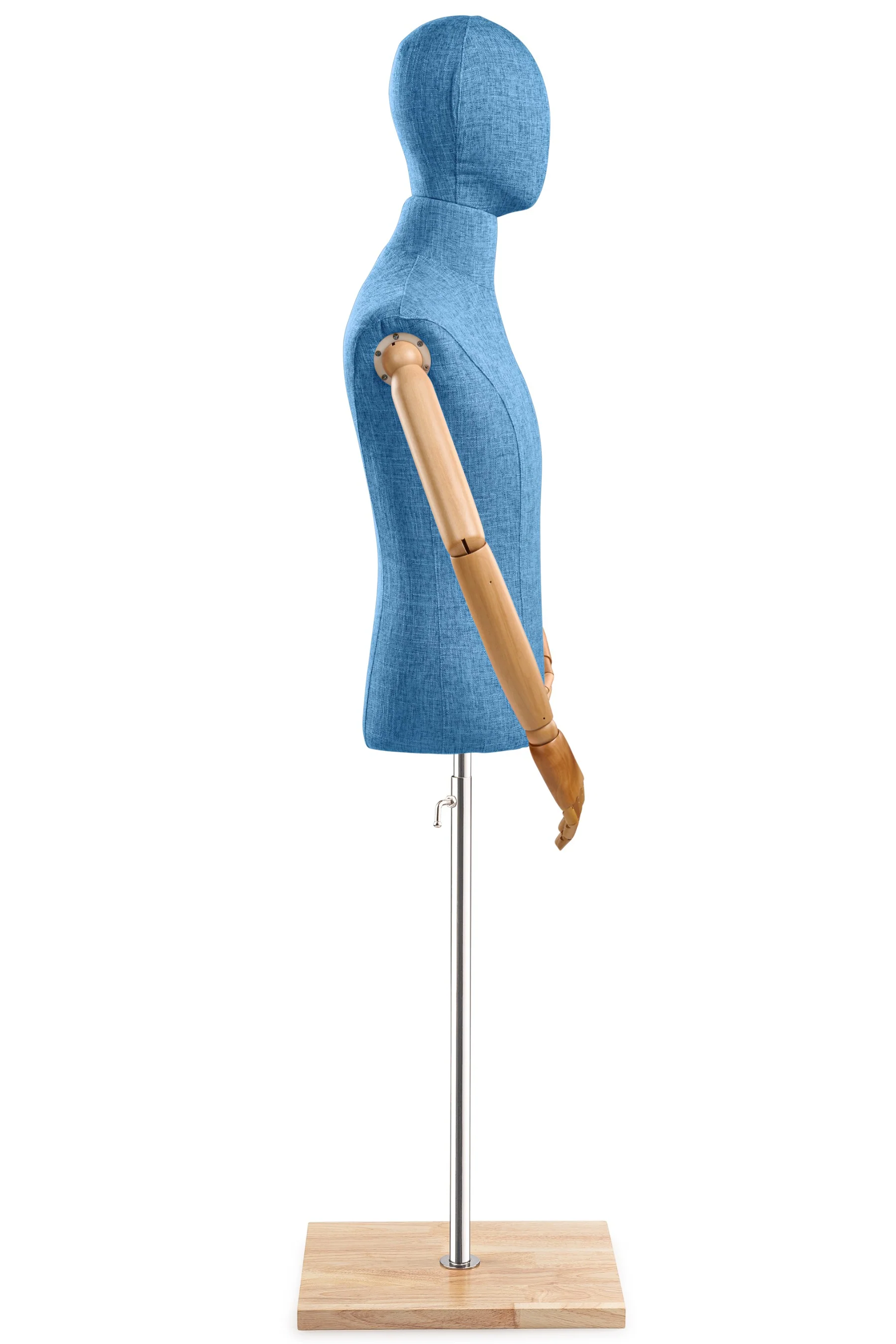 Male Display Dress Form on Wood Flat Base (Head & Arms Version) - Image 73