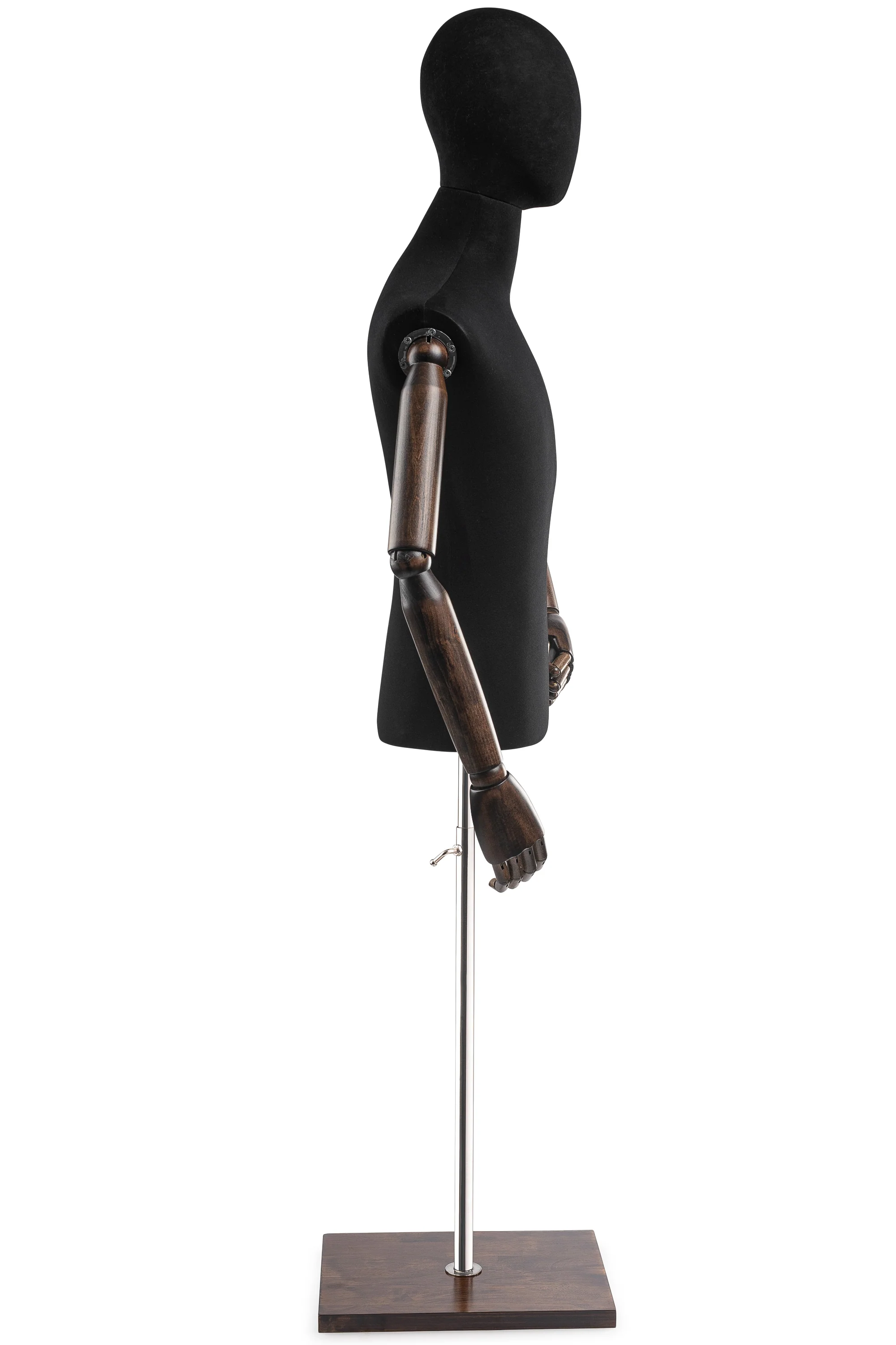 Male Display Dress Form on Wood Flat Base (Head & Arms Version) - Image 80