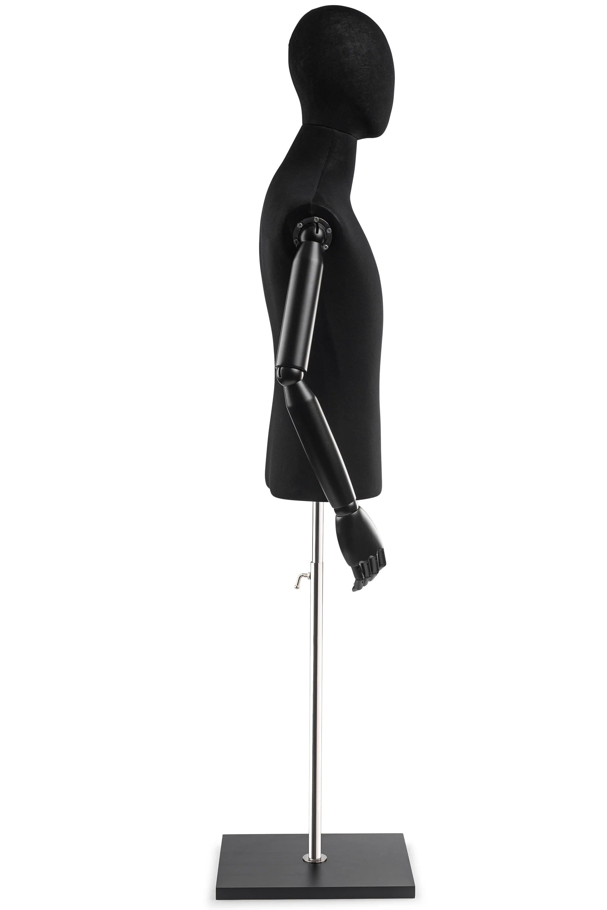 Male Display Dress Form on Wood Flat Base (Head & Arms Version) - Image 84