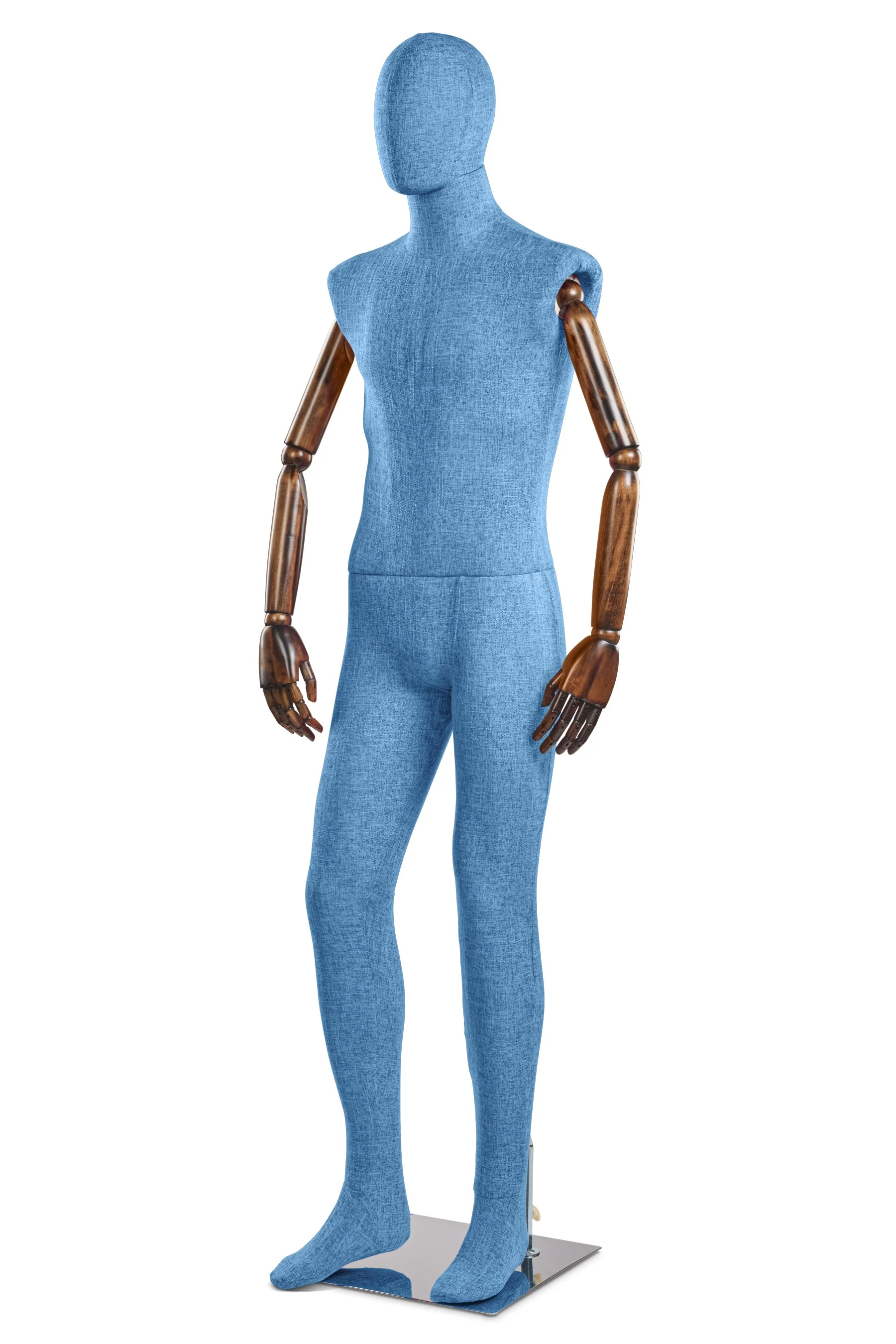 Male Fabric Wrapped Mannequin in Standing or Sitting Pose w/ Articulating Arms (WP Series) - Image 100