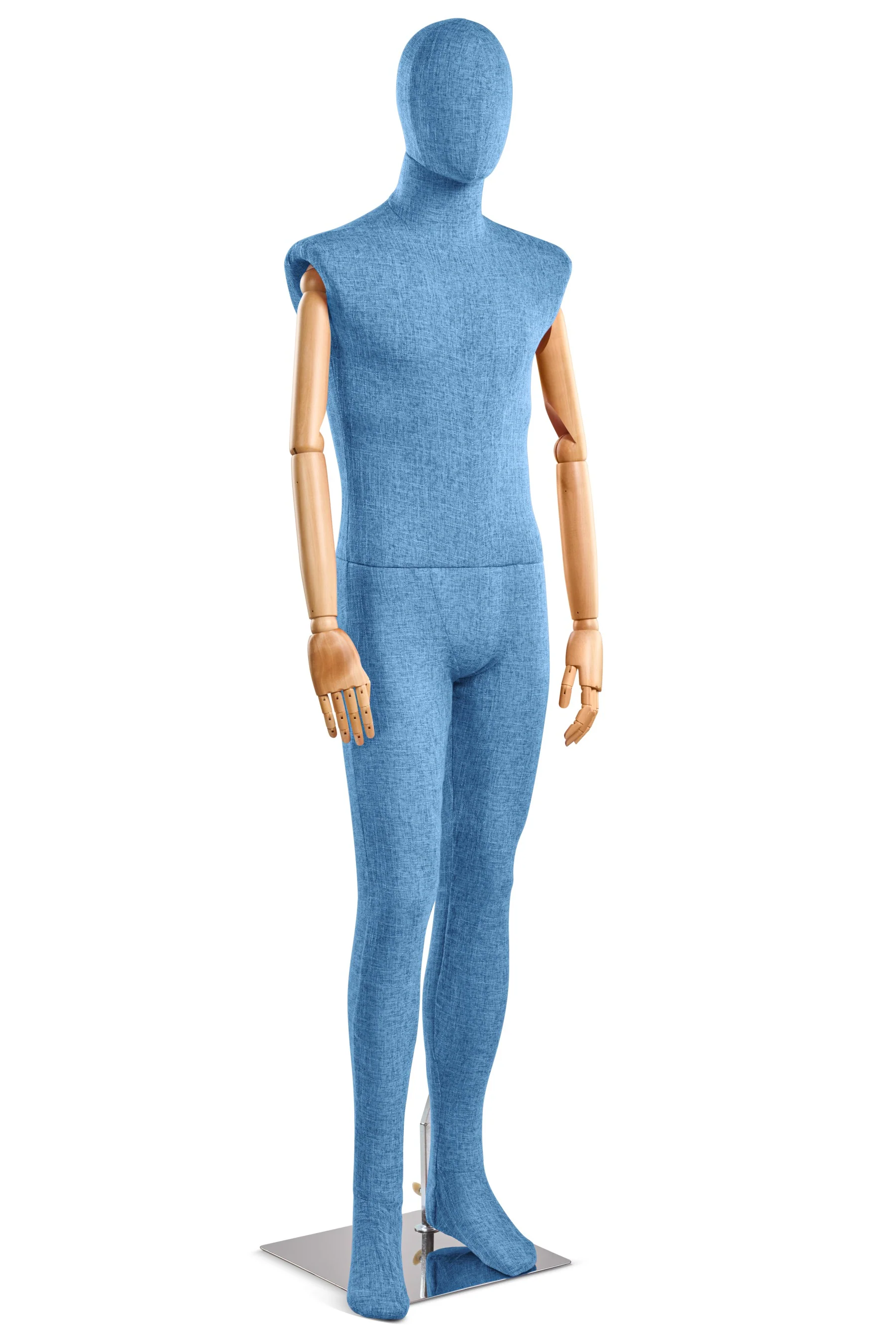 Male Fabric Wrapped Mannequin in Standing or Sitting Pose w/ Articulating Arms (WP Series) - Image 106