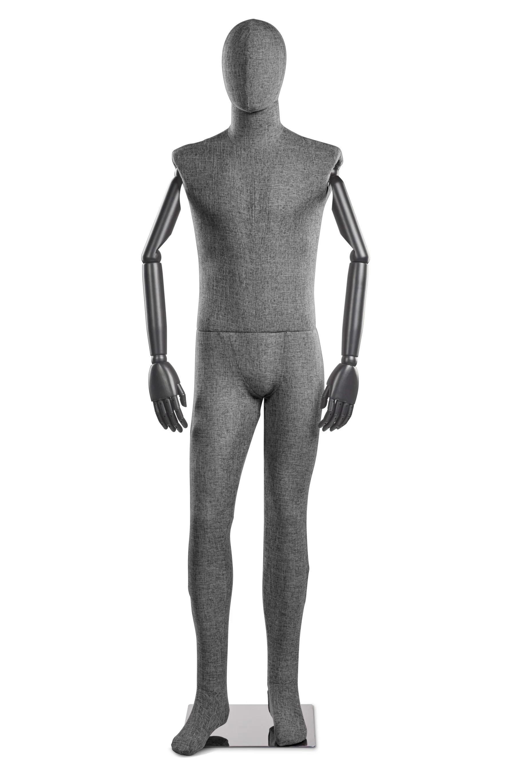 Male Fabric Wrapped Mannequin in Standing or Sitting Pose w/ Articulating Arms (WP Series) - Image 109