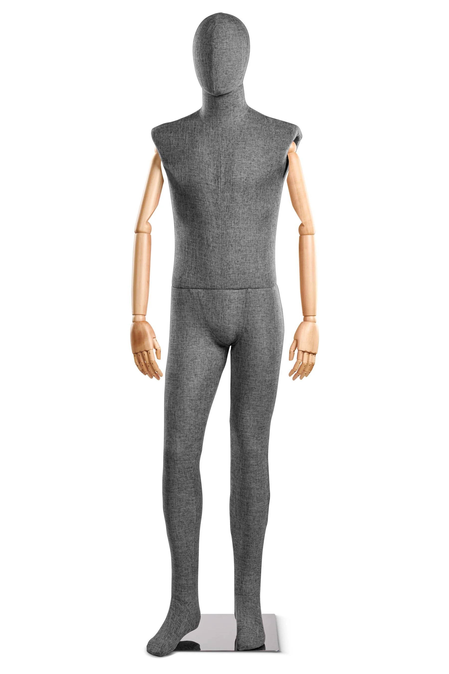 Male Fabric Wrapped Mannequin in Standing or Sitting Pose w/ Articulating Arms (WP Series) - Image 119