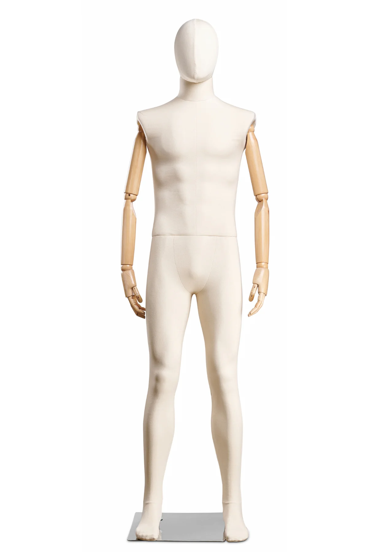 Male Fabric Wrapped Mannequin in Standing or Sitting Pose w/ Articulating Arms (WP Series) - Image 12
