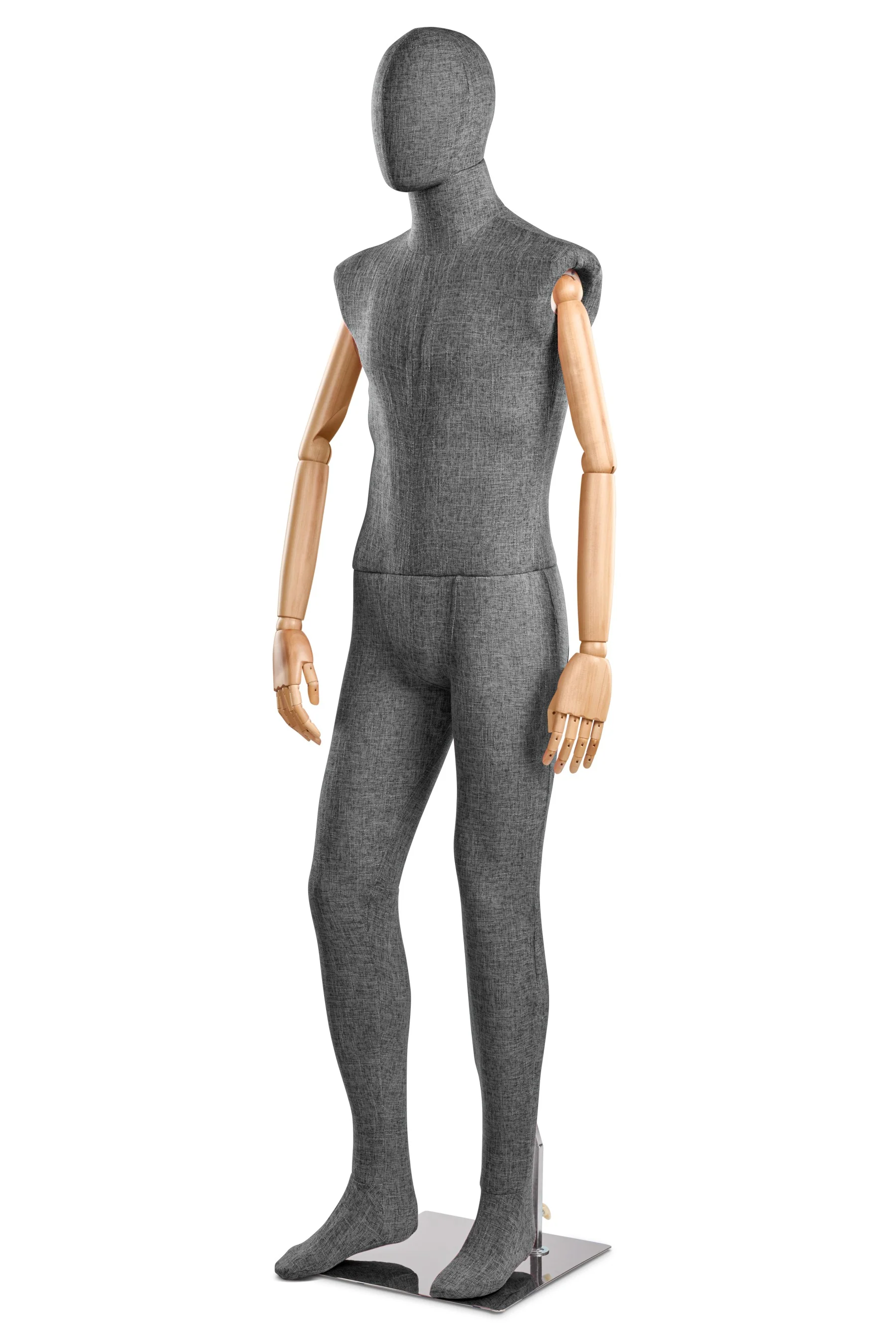 Male Fabric Wrapped Mannequin in Standing or Sitting Pose w/ Articulating Arms (WP Series) - Image 120