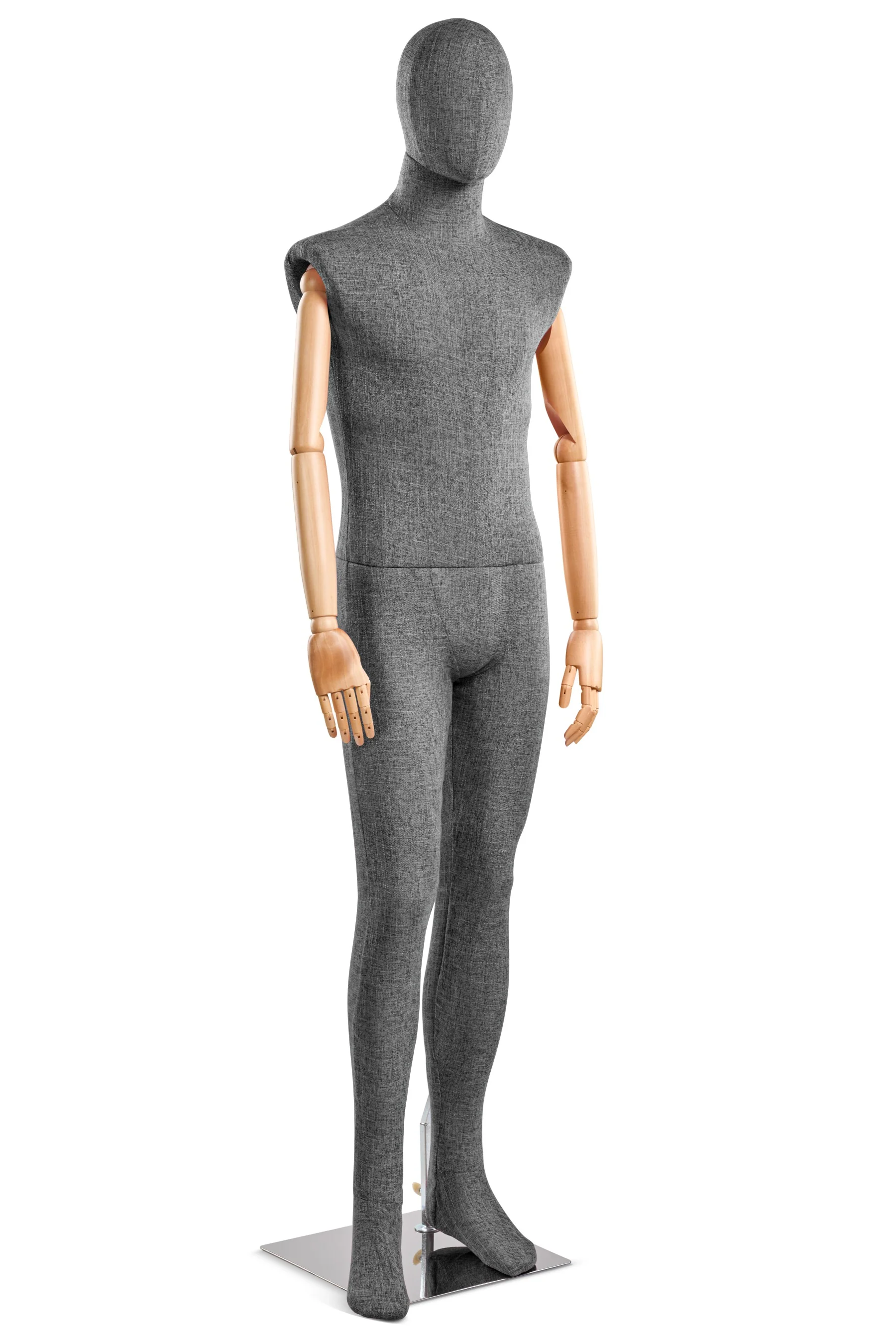 Male Fabric Wrapped Mannequin in Standing or Sitting Pose w/ Articulating Arms (WP Series) - Image 121